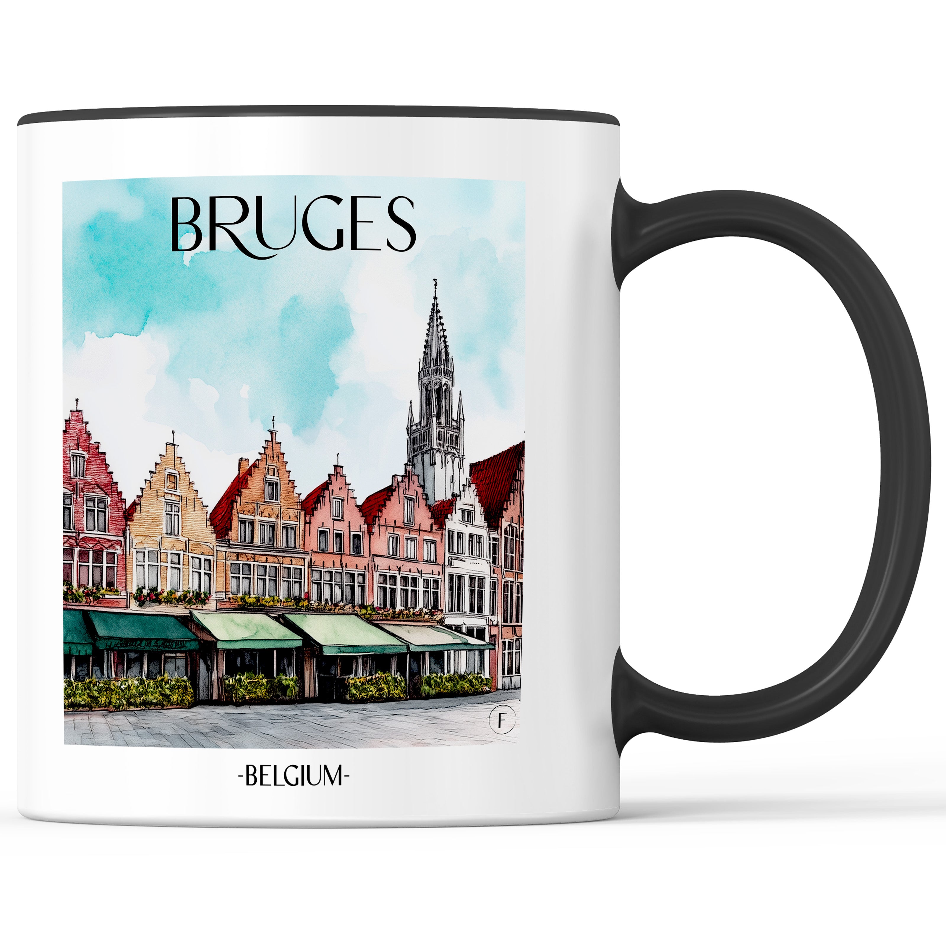 Brügge - Belgien Becher - Kaffeetasse im Aquarell Stil - favplace