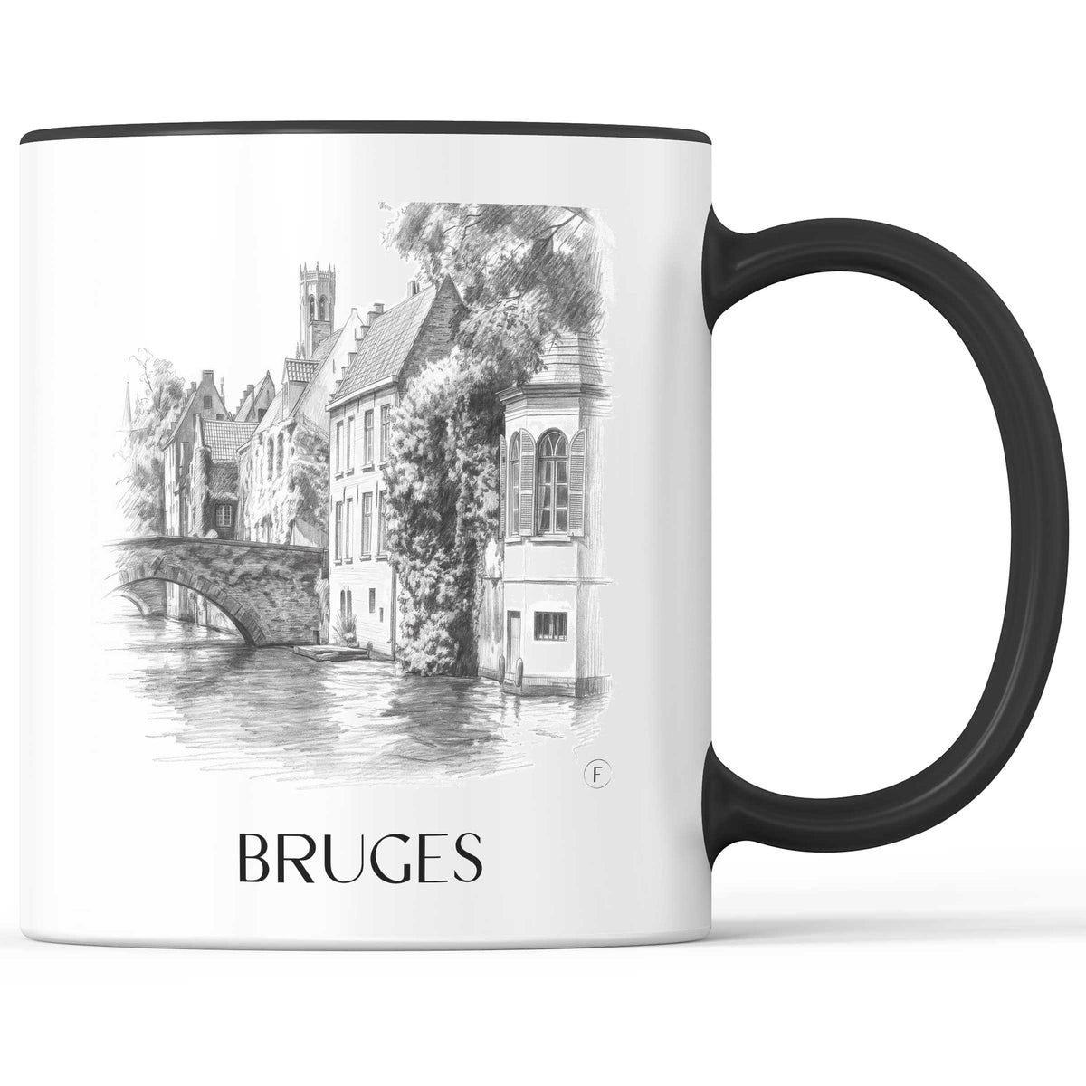 Brügge - Belgien Becher - Kaffeetasse im Zeichnung Stil - favplace