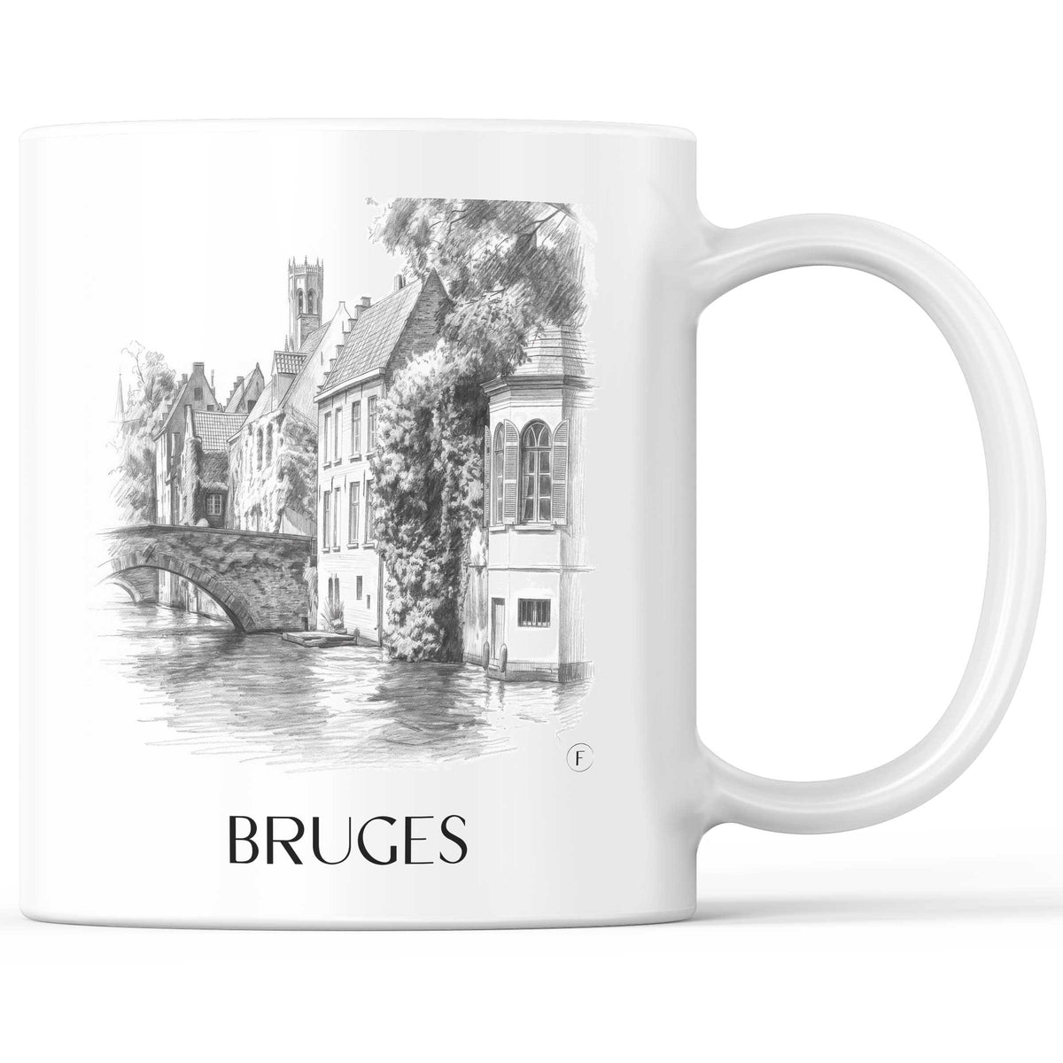 Brügge - Belgien Becher - Kaffeetasse im Zeichnung Stil - favplace