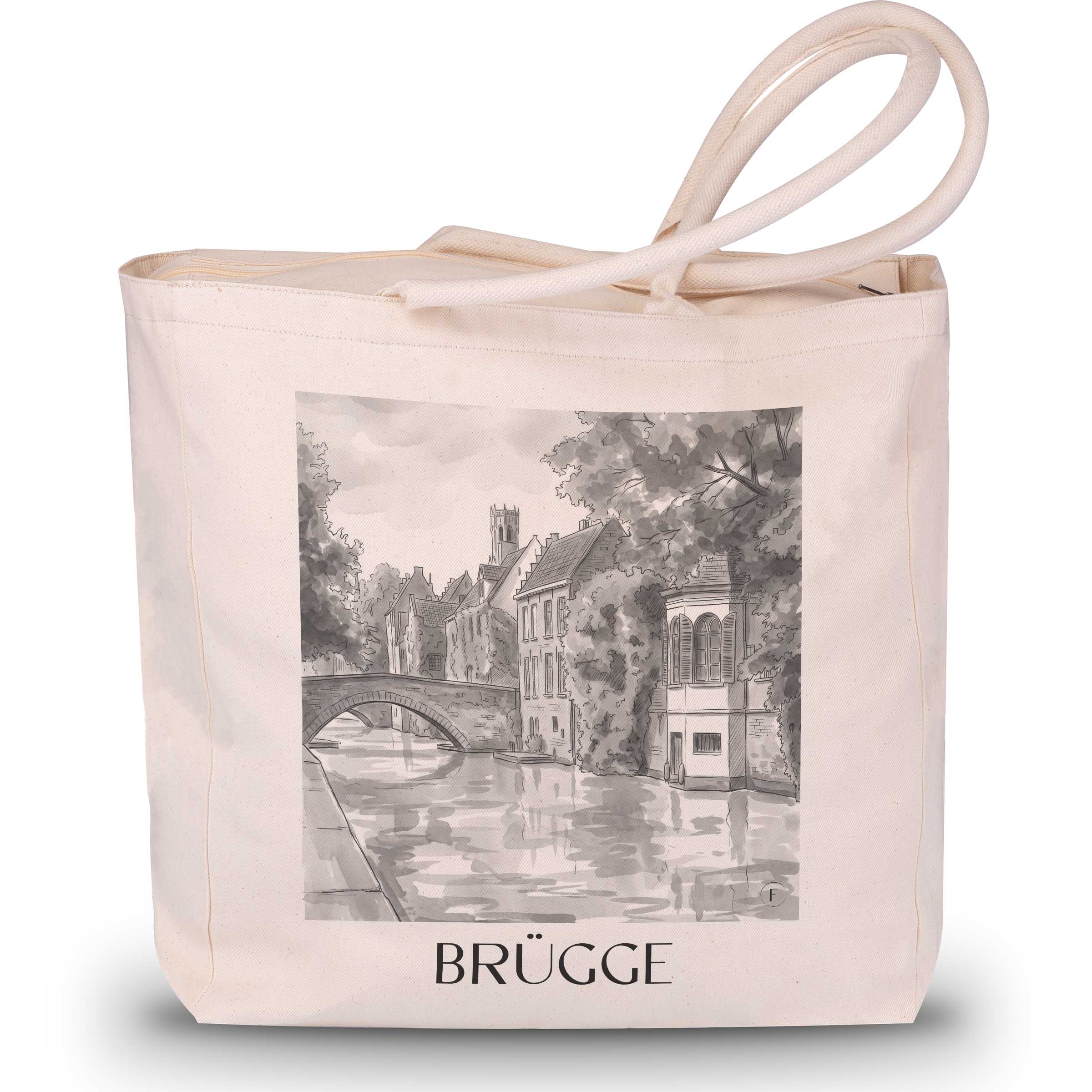 brügge-belgien-einkaufstasche-aquarell-schwarz-weiss