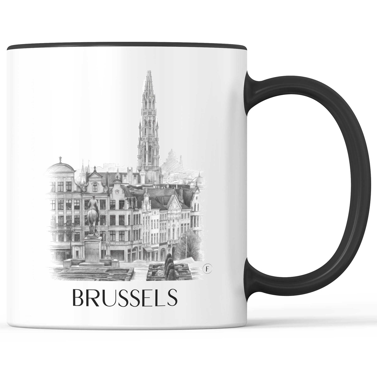 Brüssel - Belgien Becher - Kaffeetasse im Zeichnung Stil - favplace
