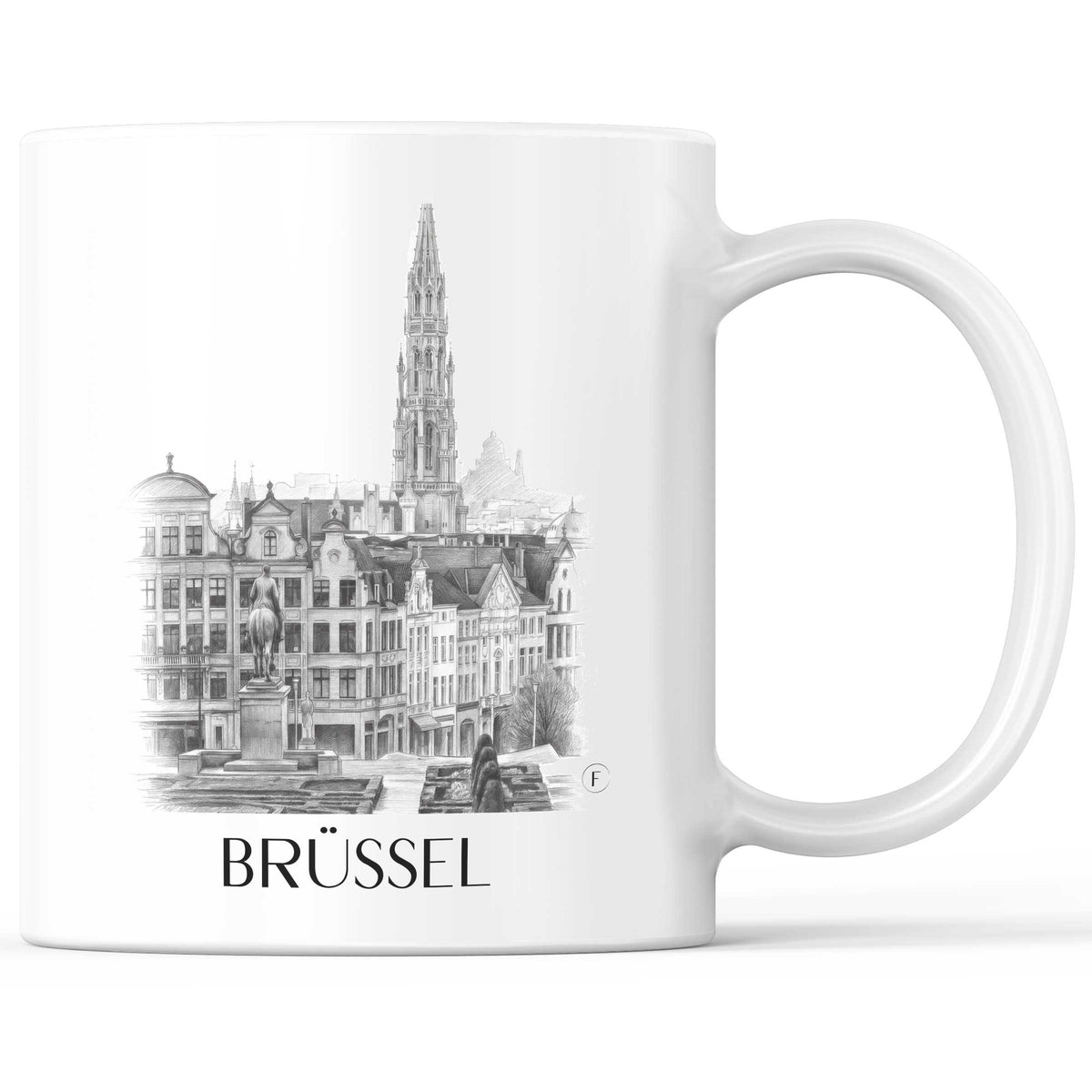 Brüssel - Belgien Becher - Kaffeetasse im Zeichnung Stil - favplace