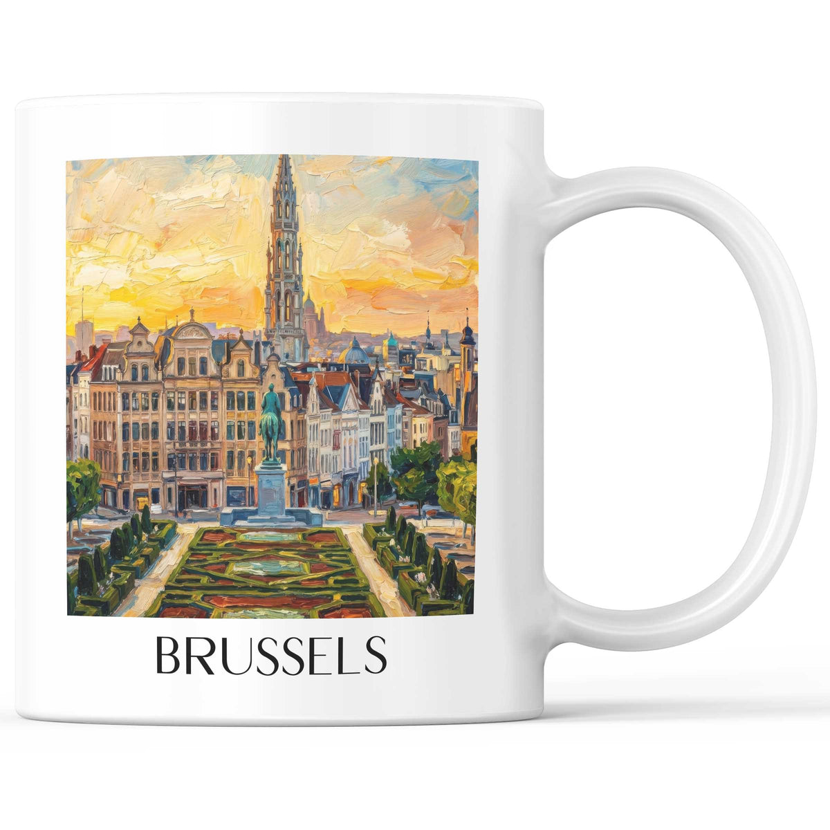 Brüssel - Belgien Becher - Kaffeetasse im Ölgemälde Stil - favplace