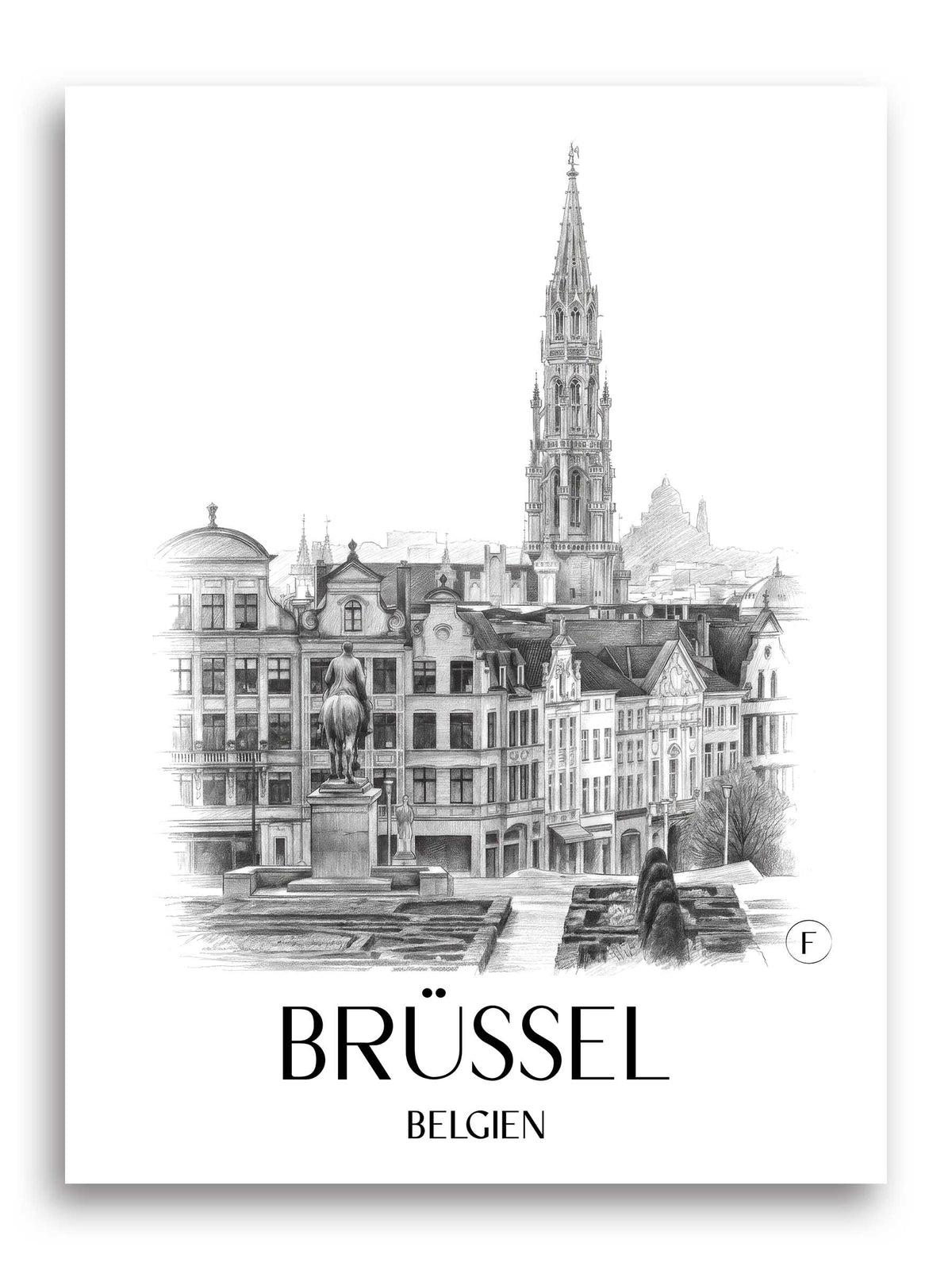 brüssel-belgien-poster-bleistift-zeichnung-drawing