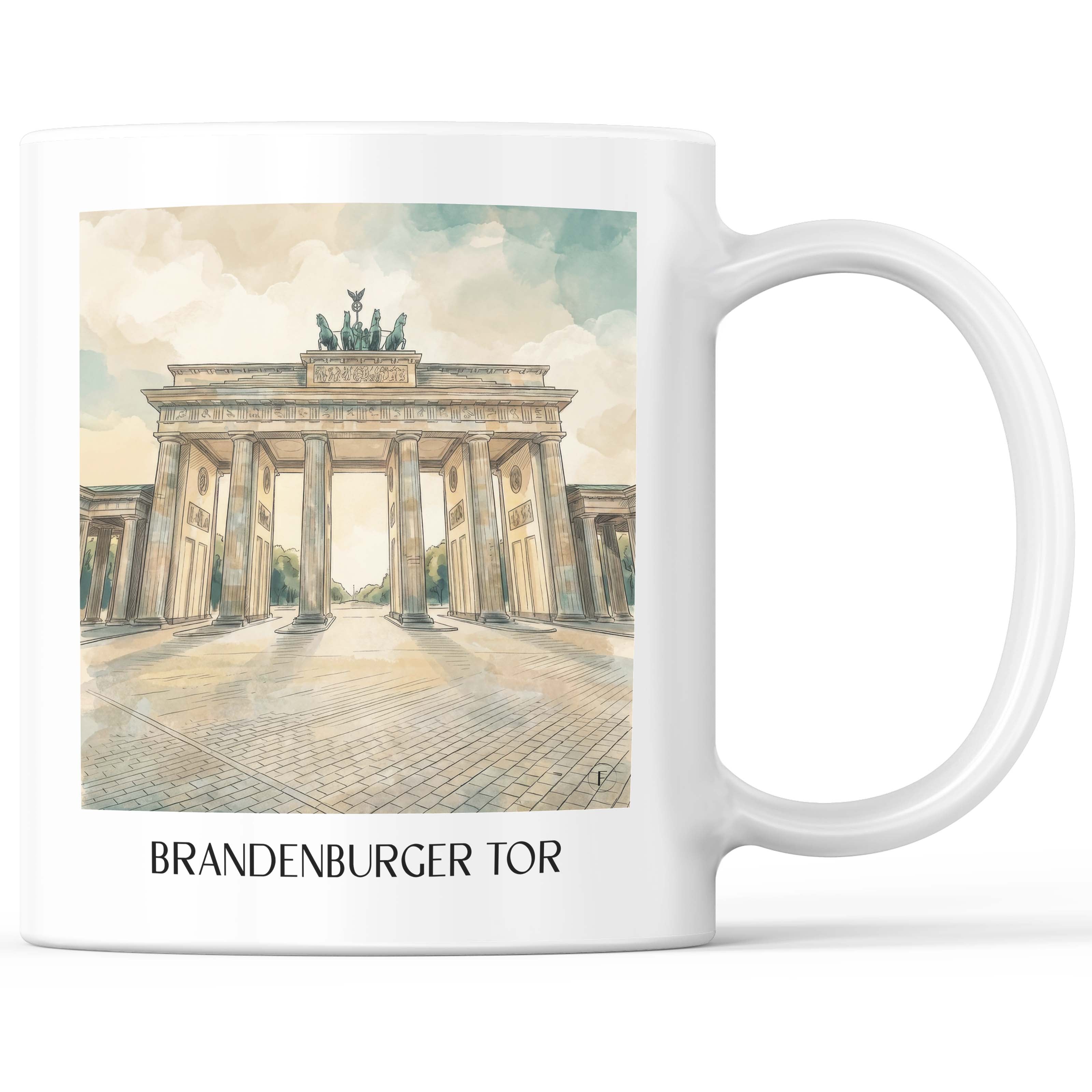 Brandenburger Tor Kaffeebecher - Berlin - Deutschland Becher - Kaffeetasse im Aquarell Stil - favplace