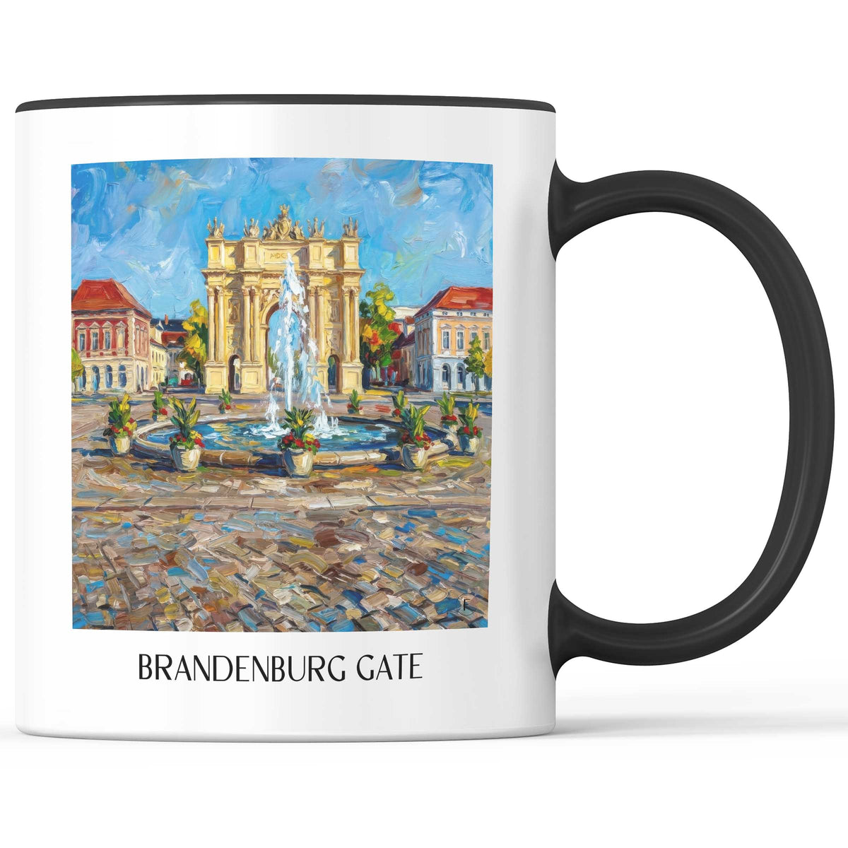Brandenburger Tor Kaffeebecher - Potsdam - Deutschland Becher - Kaffeetasse im Ölgemälde Stil - favplace