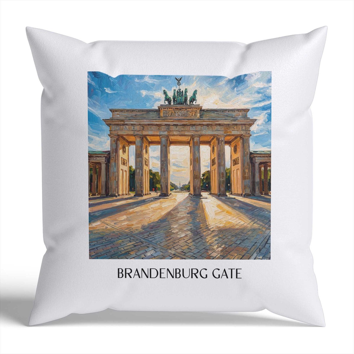 Brandenburger Tor Kissenhülle - Zierkissen Bezug - Berlin - Deutschland Kissen bzw. Kissenbezug im Ölgemälde Stil - favplace