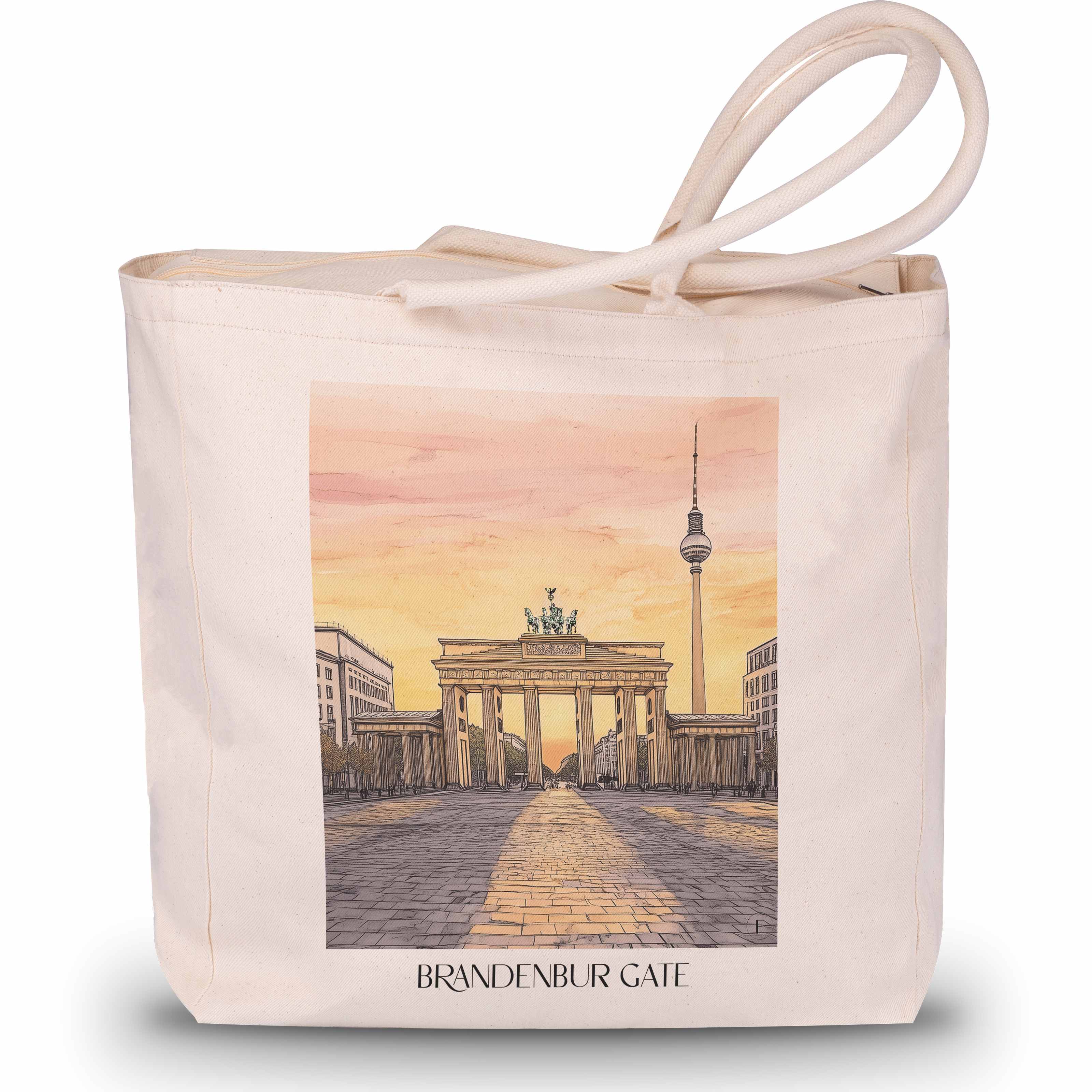 Brandenburger Tor Shopping Tasche - Berlin - Deutschland Tote Bag - Einkaufstasche im Aquarell Stil - favplace
