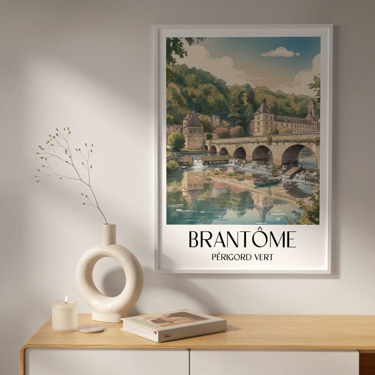 brantôme-périgord-vert-frankreich-poster-aquarell