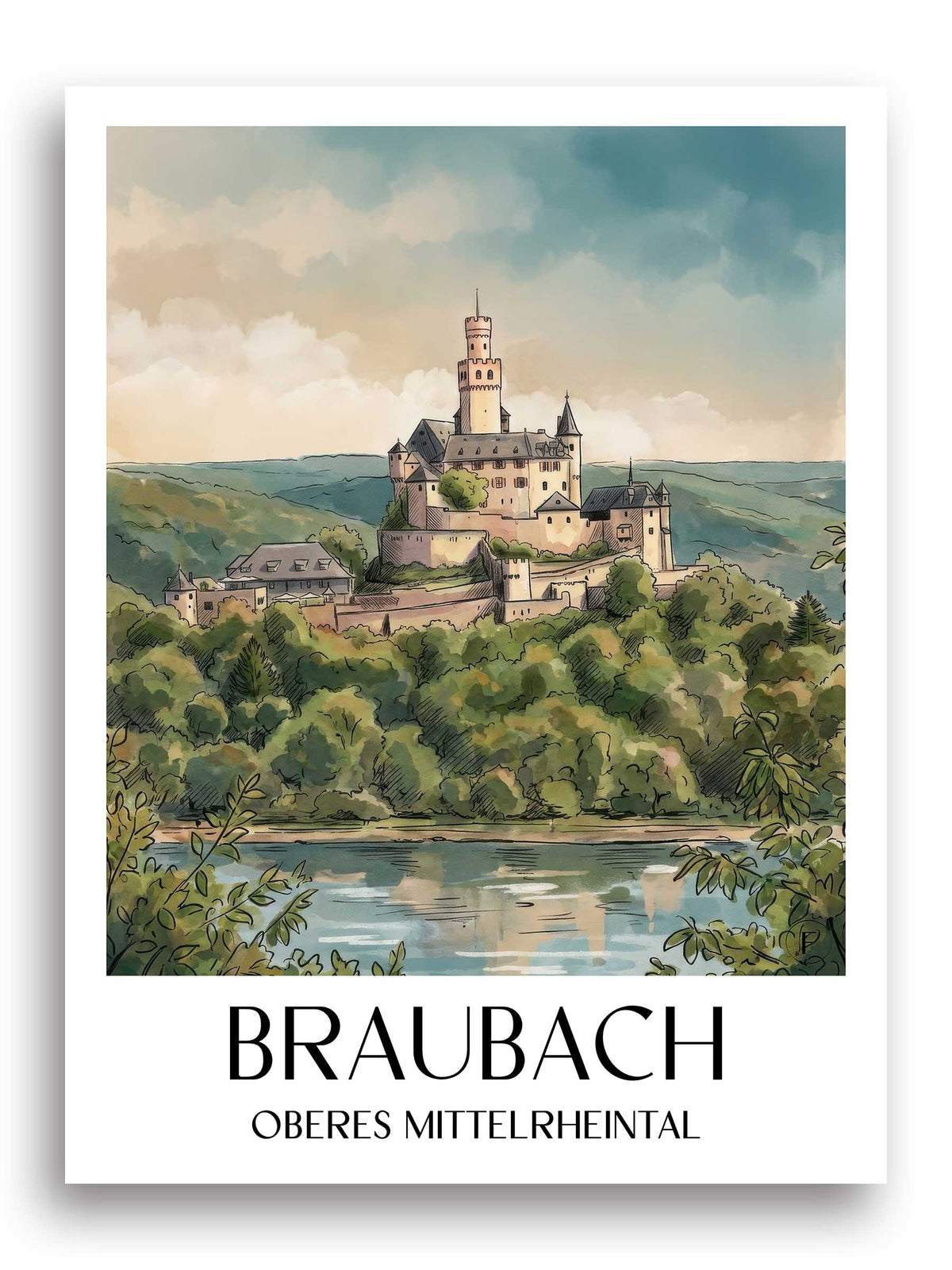 braubach-oberes-mittelrheintal-deutschland-poster-aquarell