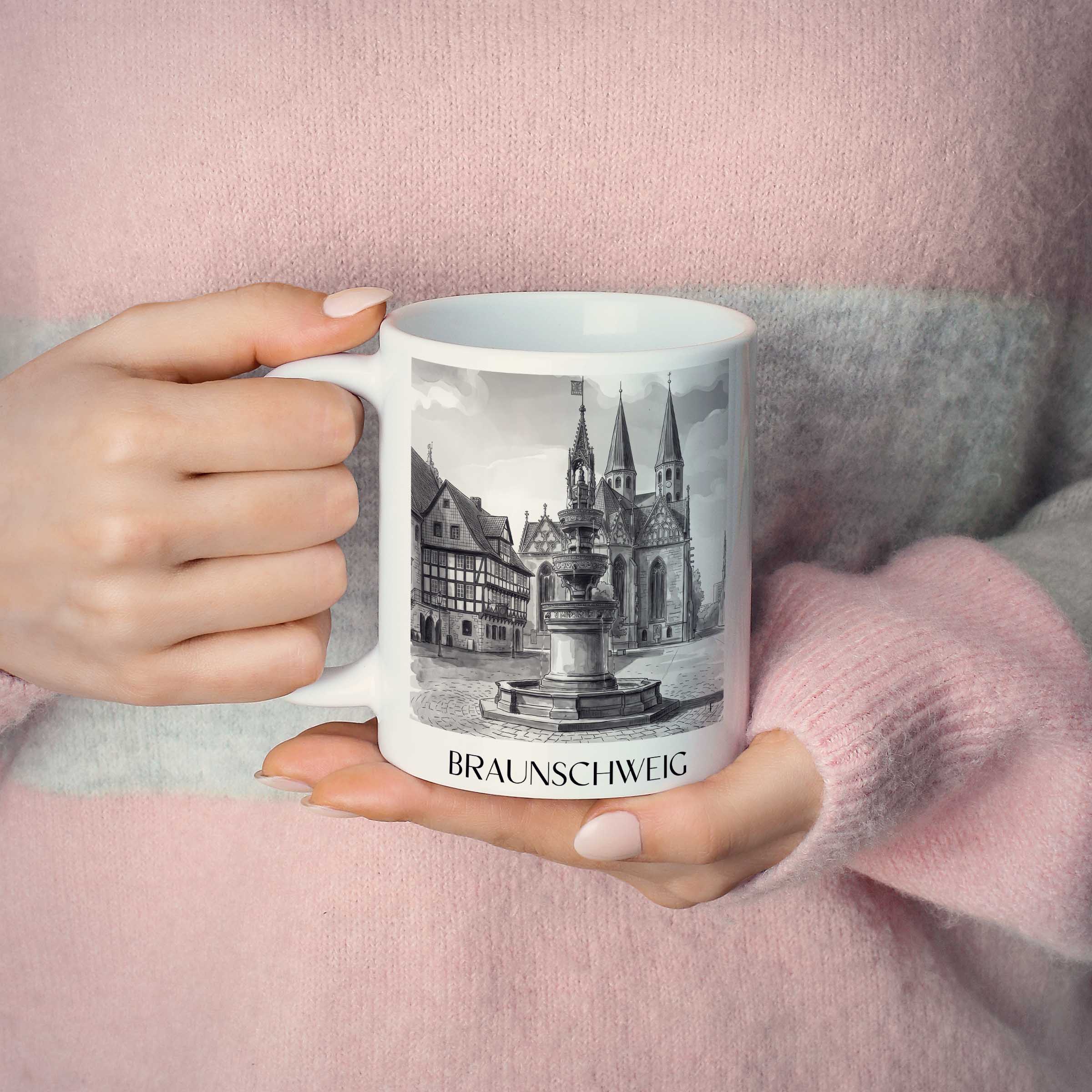 braunschweig-deutschland-kaffeebecher-aquarell-schwarz-weiss