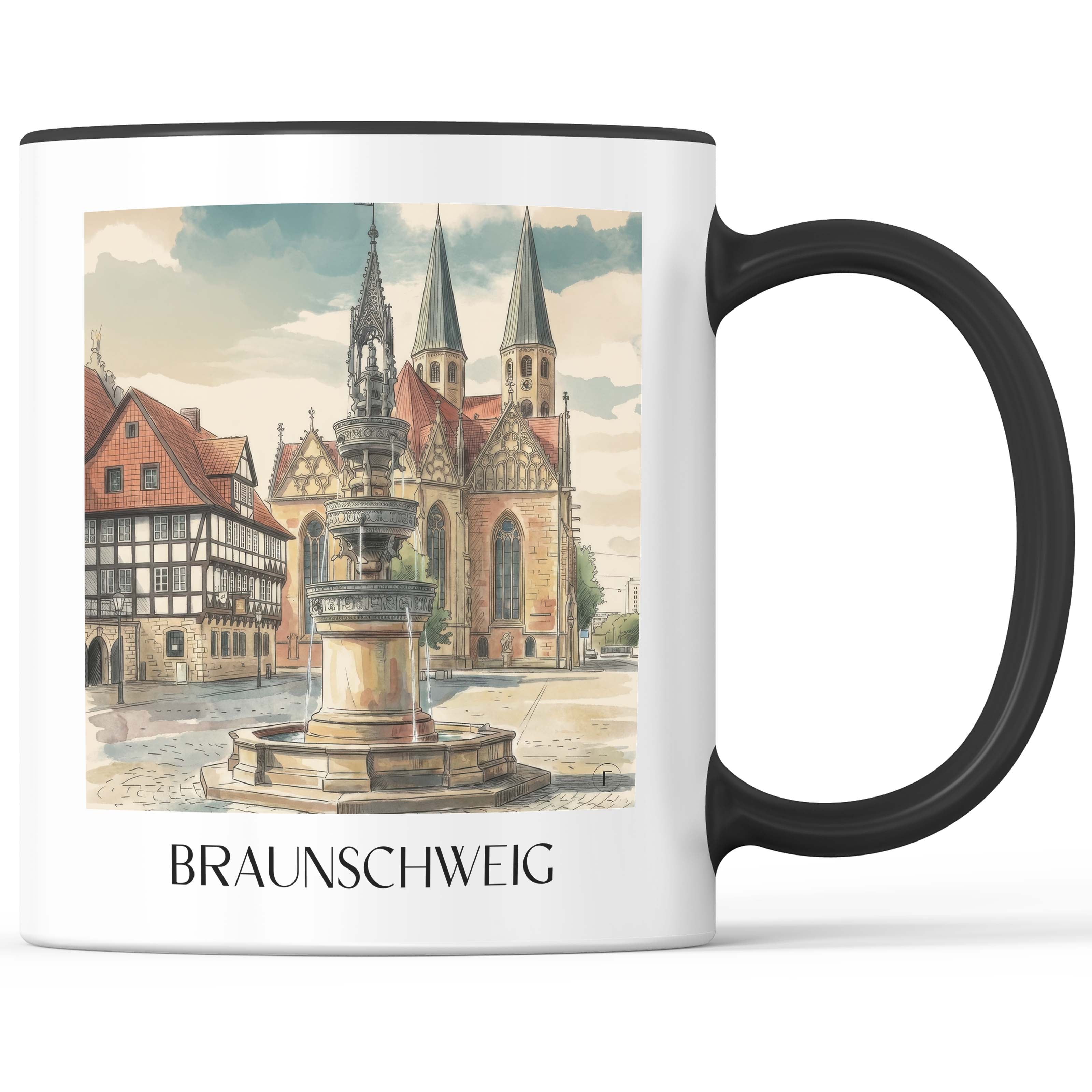 Braunschweig - Deutschland Becher - Kaffeetasse im Aquarell Stil - favplace
