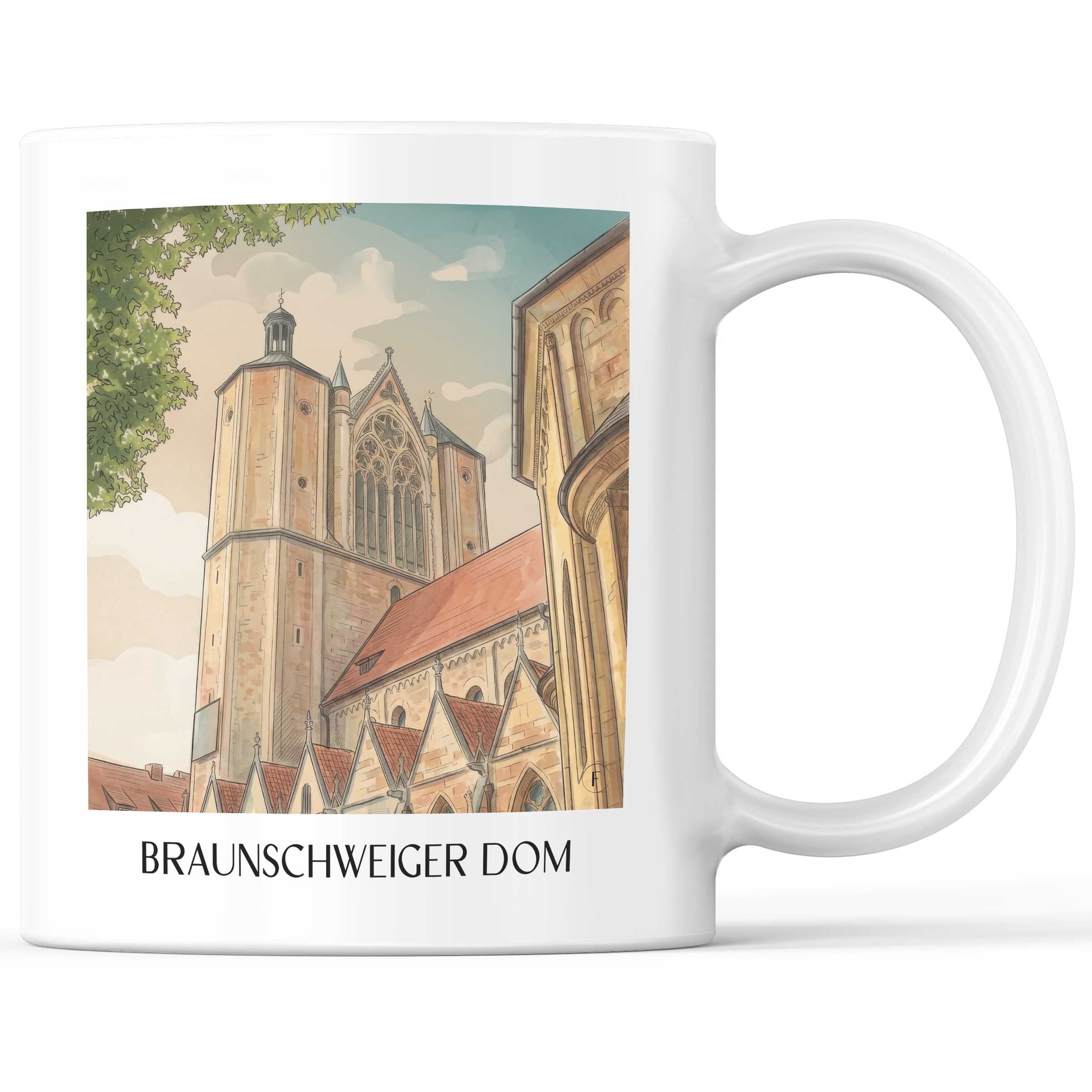 braunschweiger-dom-niedersachsen-deutschland-kaffeebecher-aquarell