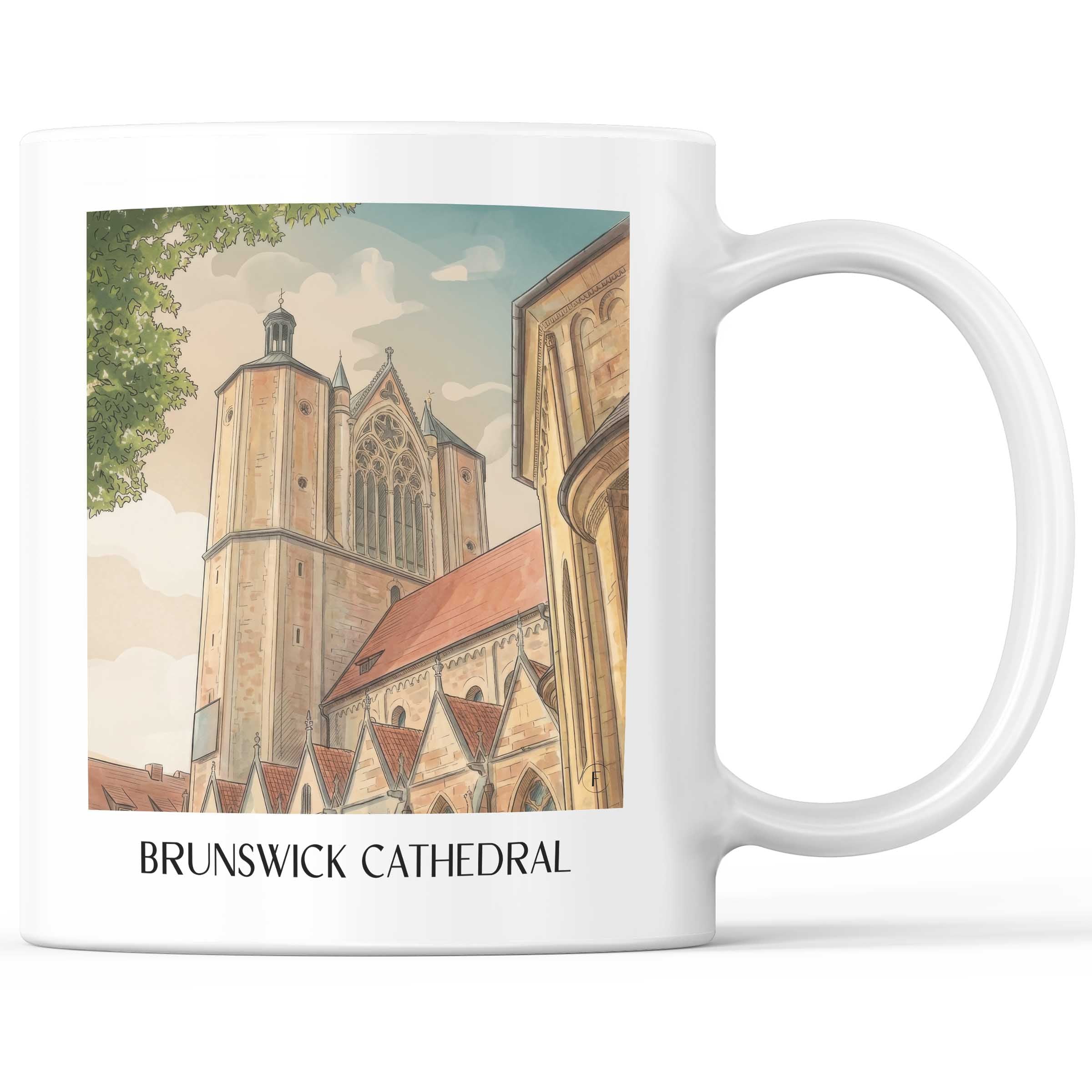 Braunschweiger Dom Kaffeebecher - Niedersachsen - Deutschland Becher - Kaffeetasse im Aquarell Stil - favplace