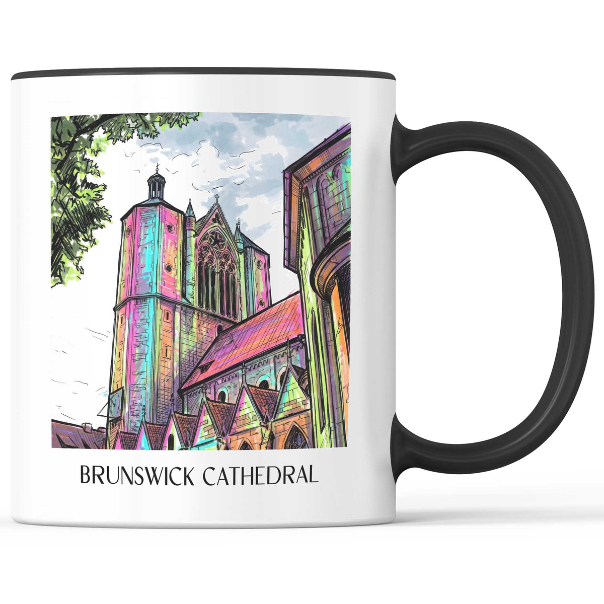Braunschweiger Dom Kaffeebecher - Niedersachsen - Deutschland Becher - Kaffeetasse im Tag Graffiti Stil - favplace