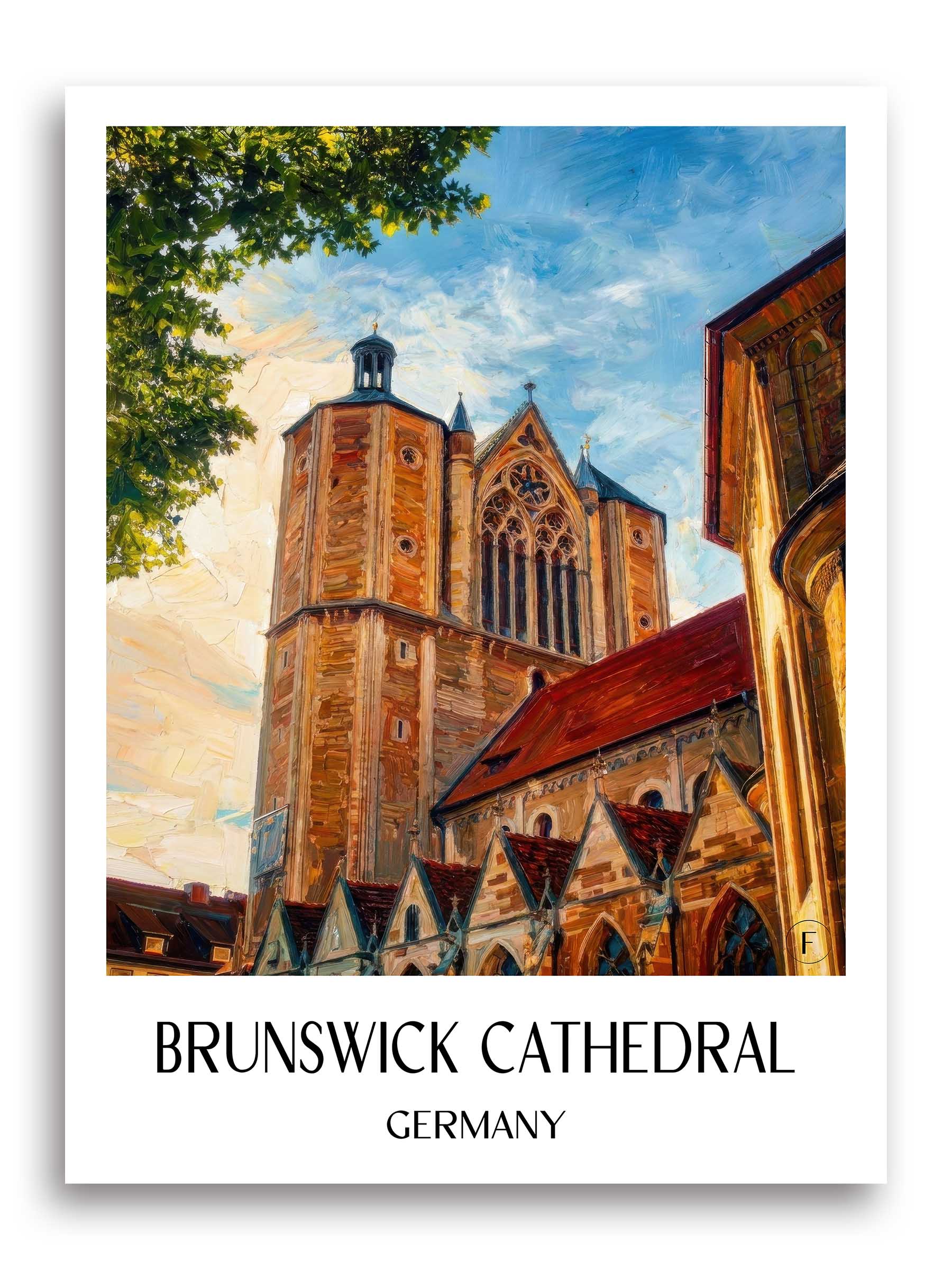 Braunschweiger Dom Poster - Niedersachsen - Deutschland Kunstdruck - Ölgemälde von A4 bis A1 - favplace