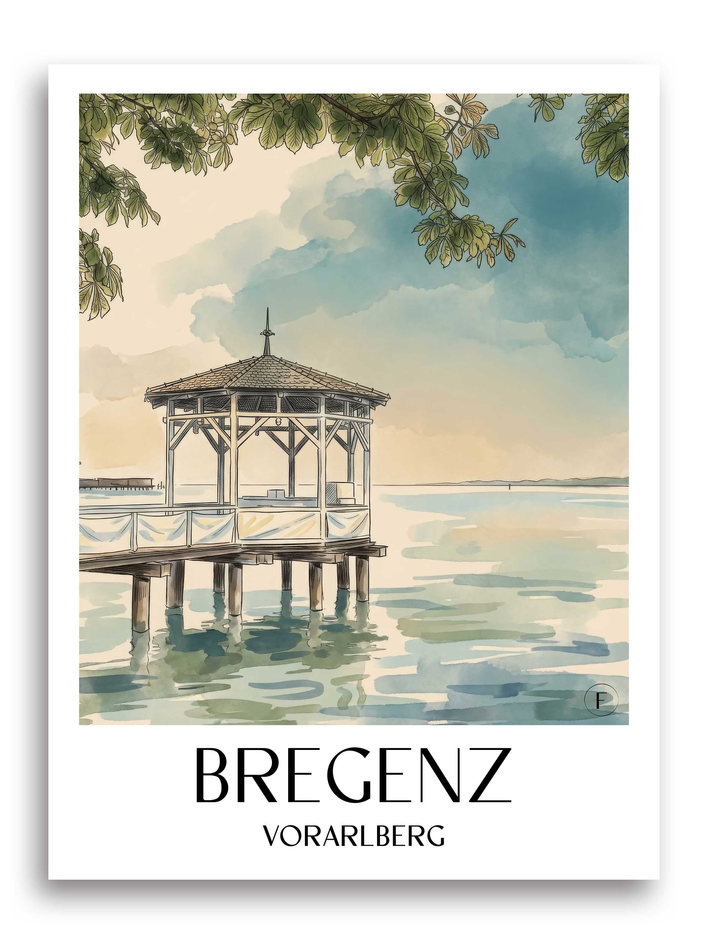 bregenz-vorarlberg-österreich-poster-aquarell