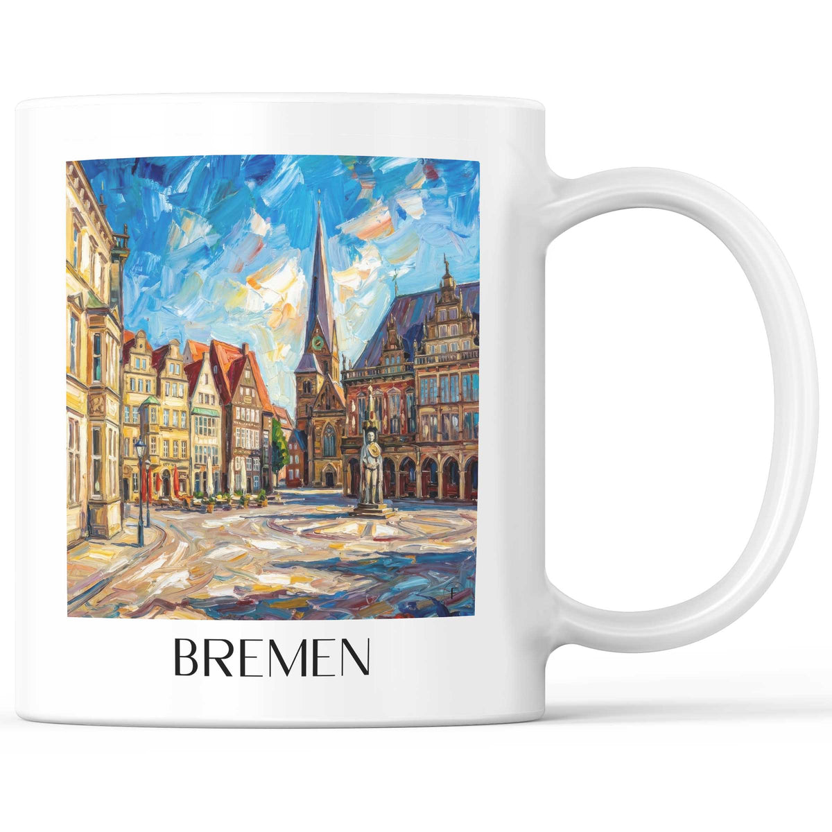 Bremen - Deutschland Becher - Kaffeetasse im Ölgemälde Stil - favplace