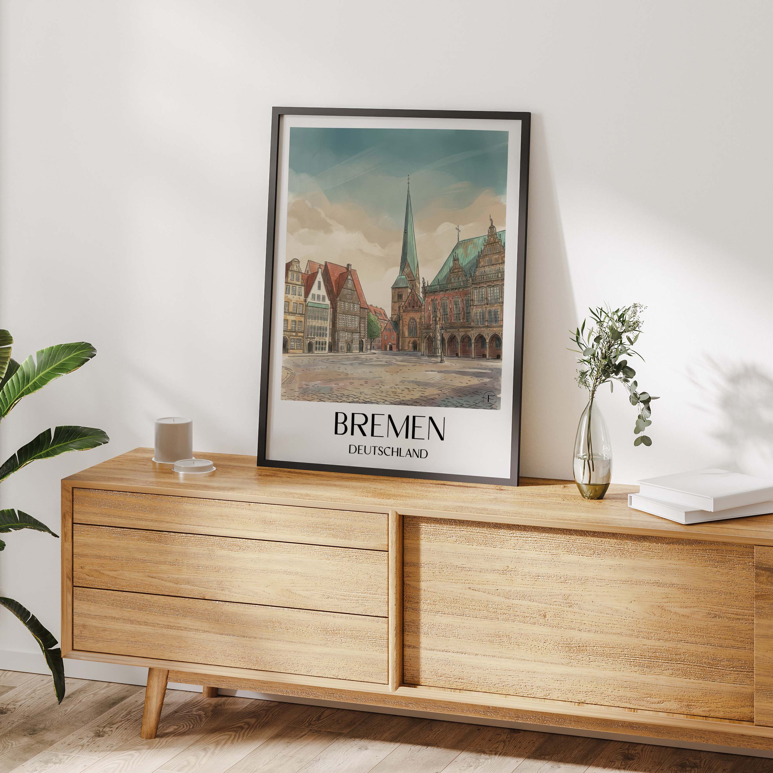 bremen-deutschland-poster-aquarell