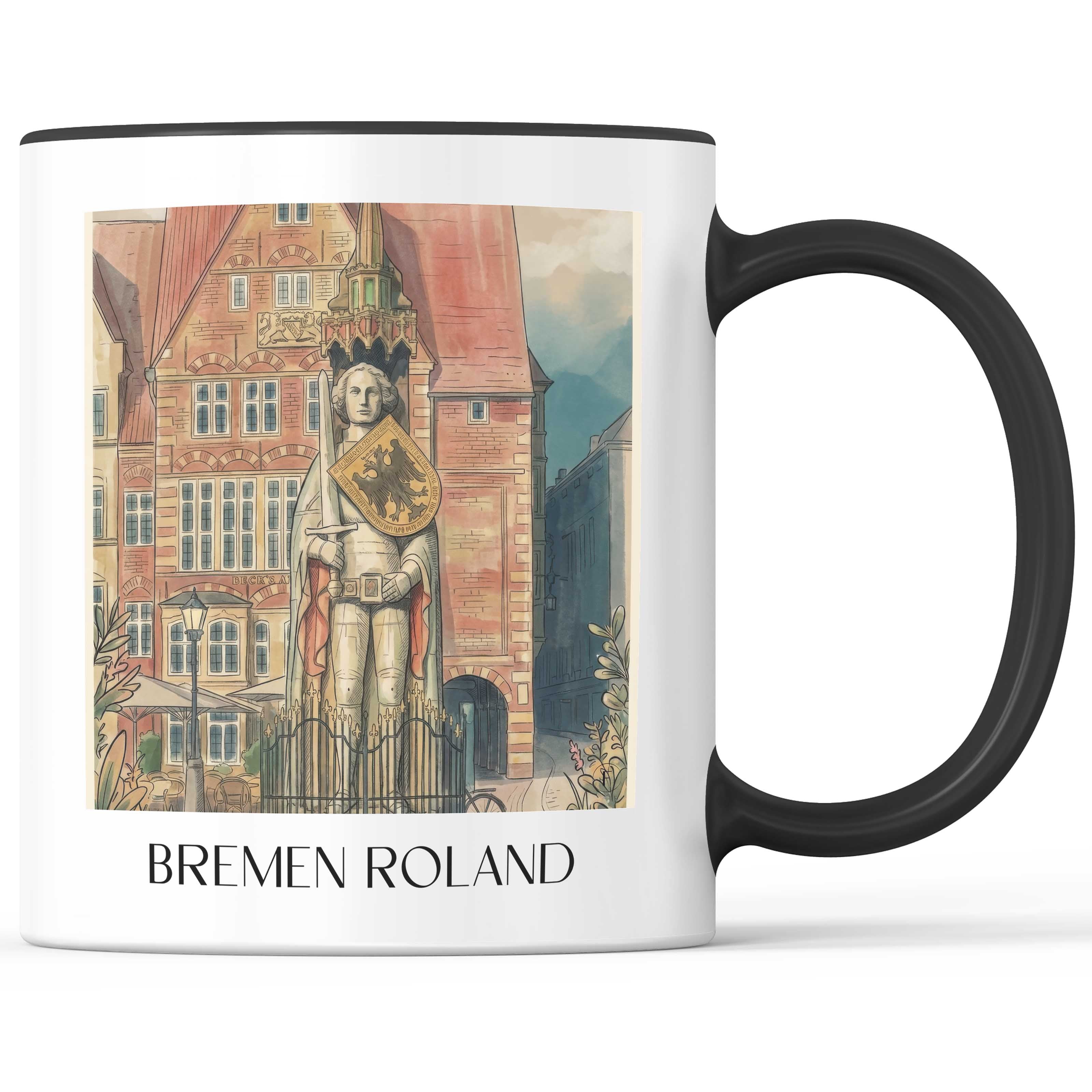 Bremer Roland - Deutschland Becher - Kaffeetasse im Aquarell Stil - favplace
