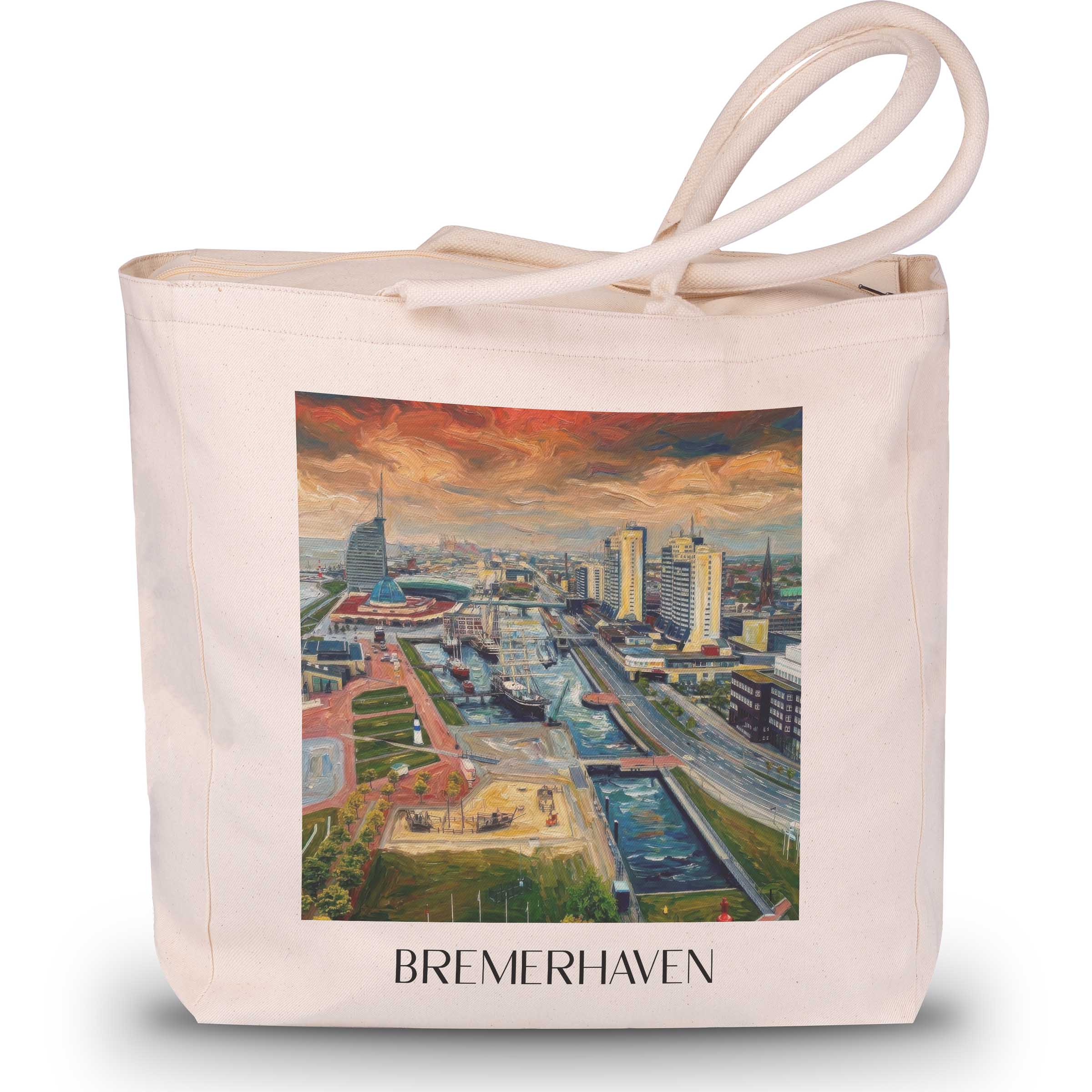 bremerhaven-deutschland-einkaufstasche-oil-painting-oelgemaelde