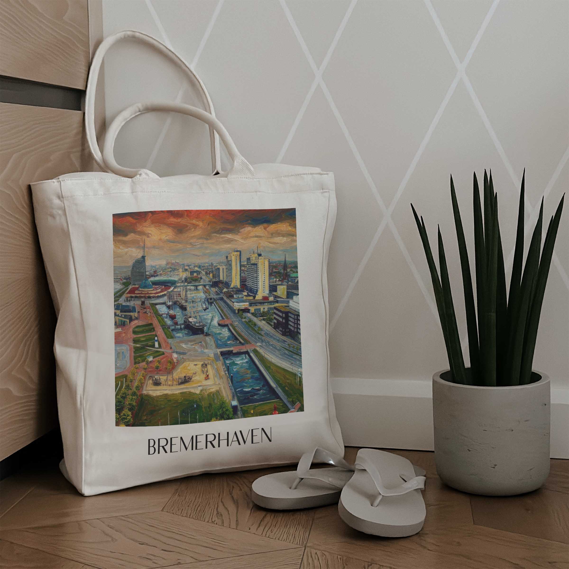 bremerhaven-deutschland-einkaufstasche-oil-painting-oelgemaelde