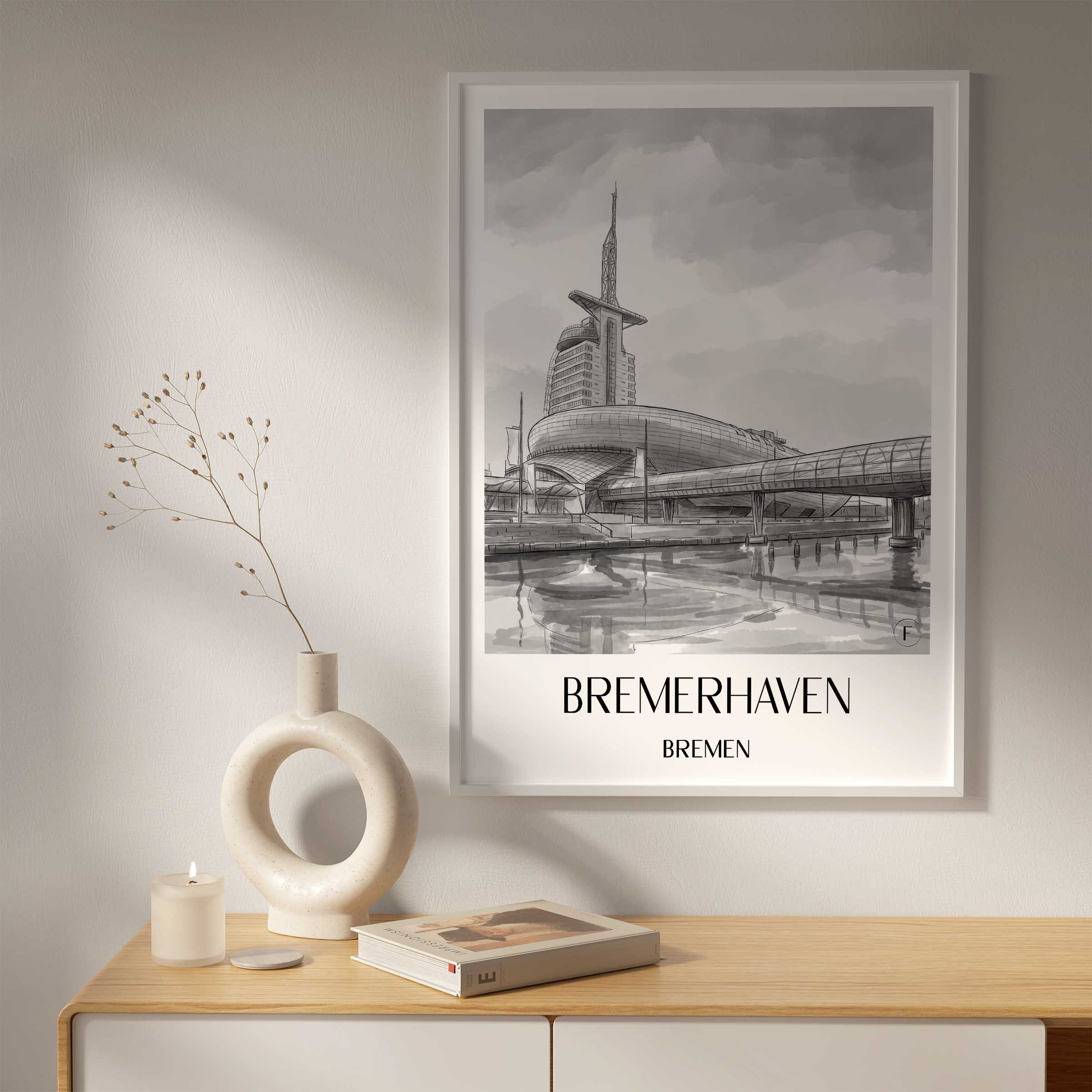bremerhaven-bremen-deutschland-poster-aquarell-schwarz-weiss