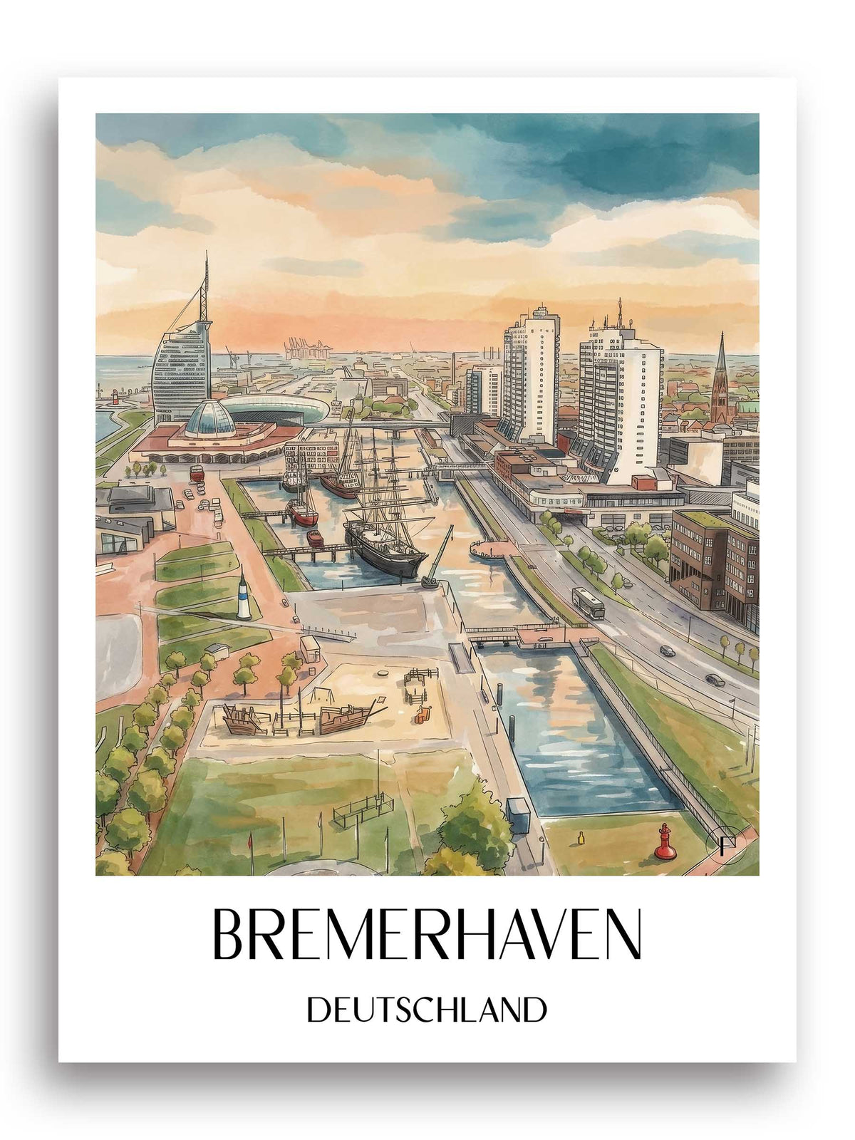 bremerhaven-deutschland-poster-aquarell