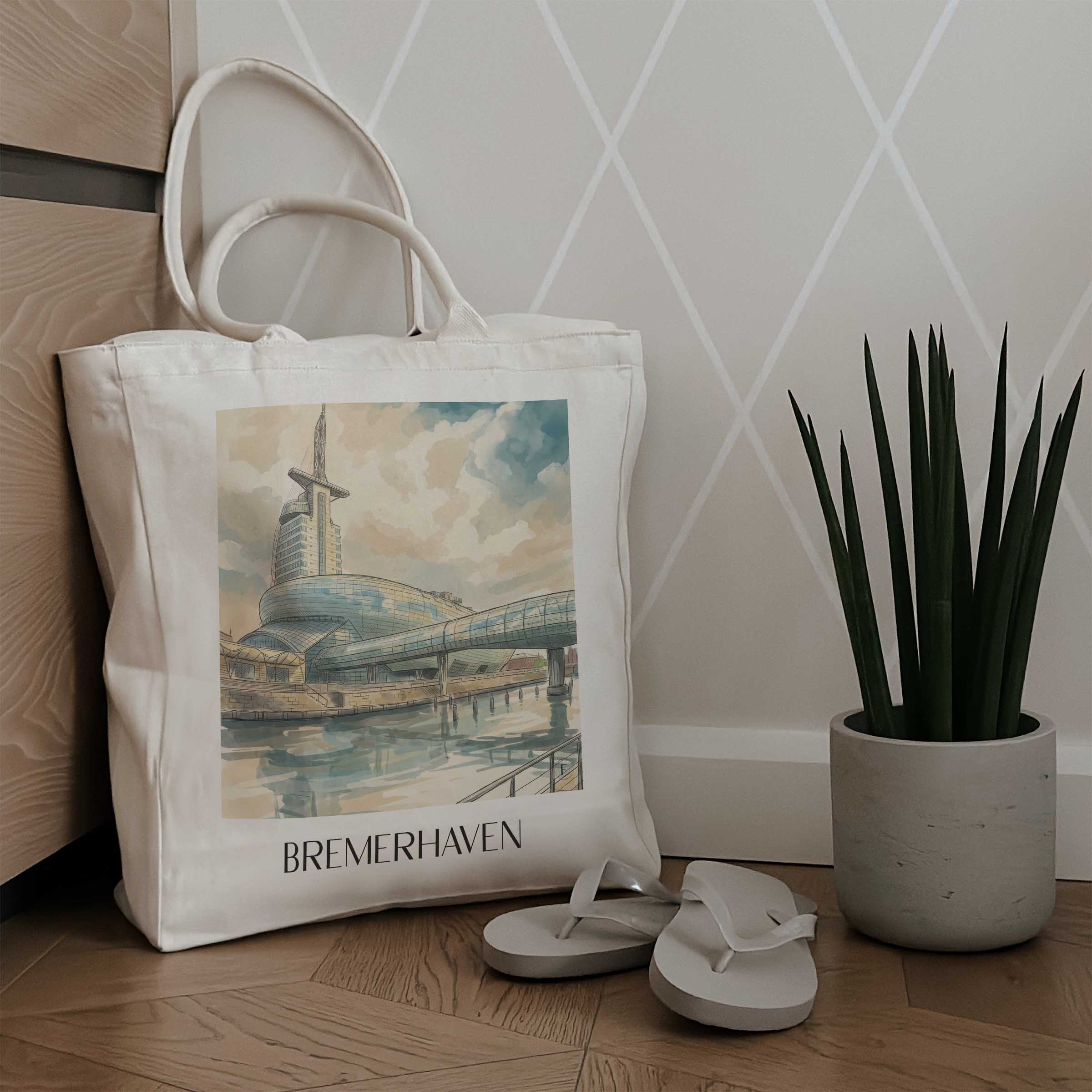 bremerhaven-bremen-deutschland-einkaufstasche-aquarell