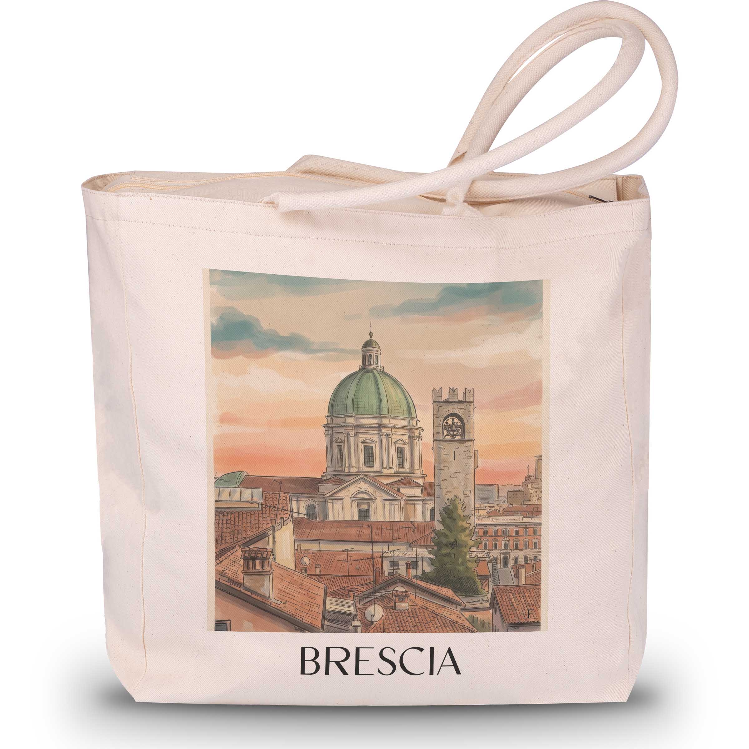 Brescia Shopping Tasche - Lombardei - Italien Tote Bag - Einkaufstasche im Aquarell Stil - favplace
