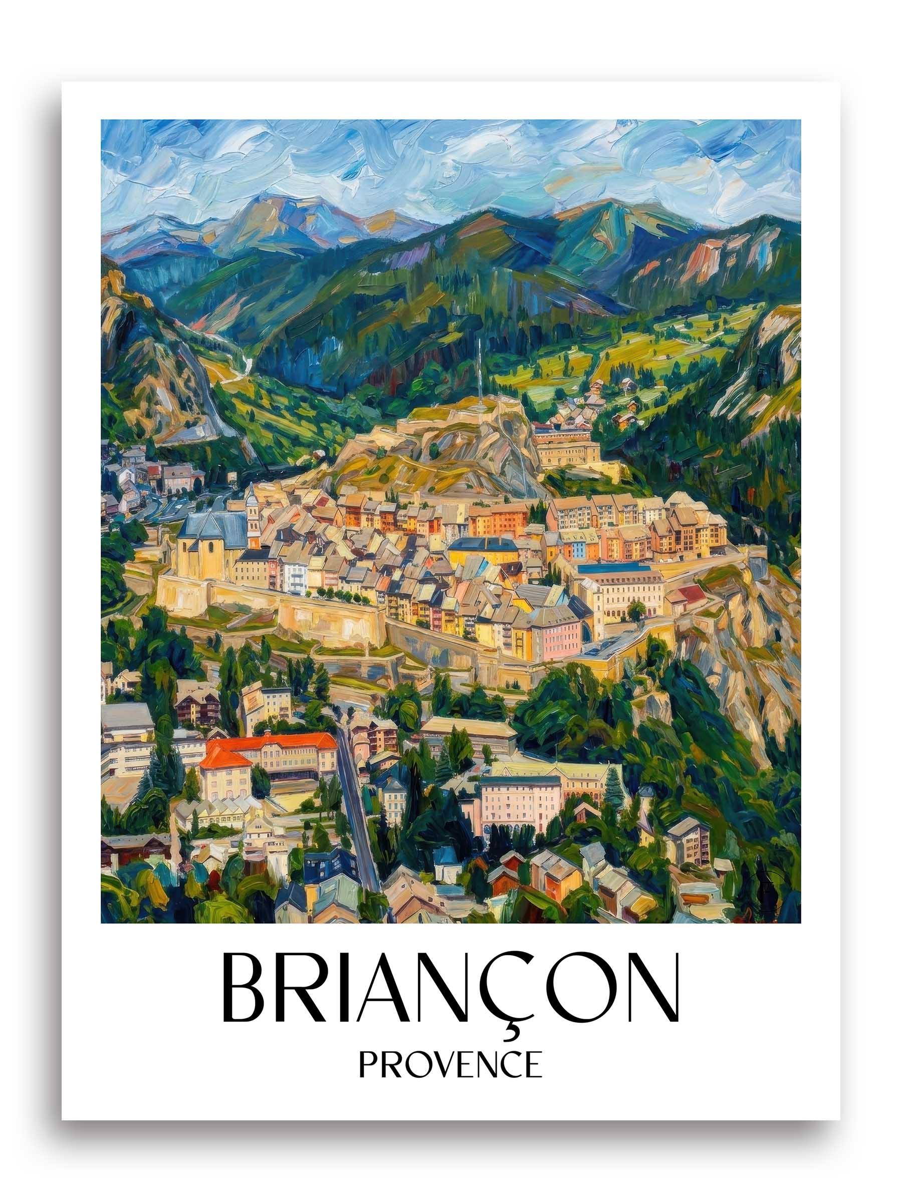 Briançon Poster - Provence - Frankreich Kunstdruck - Ölgemälde von A4 bis A1 - favplace