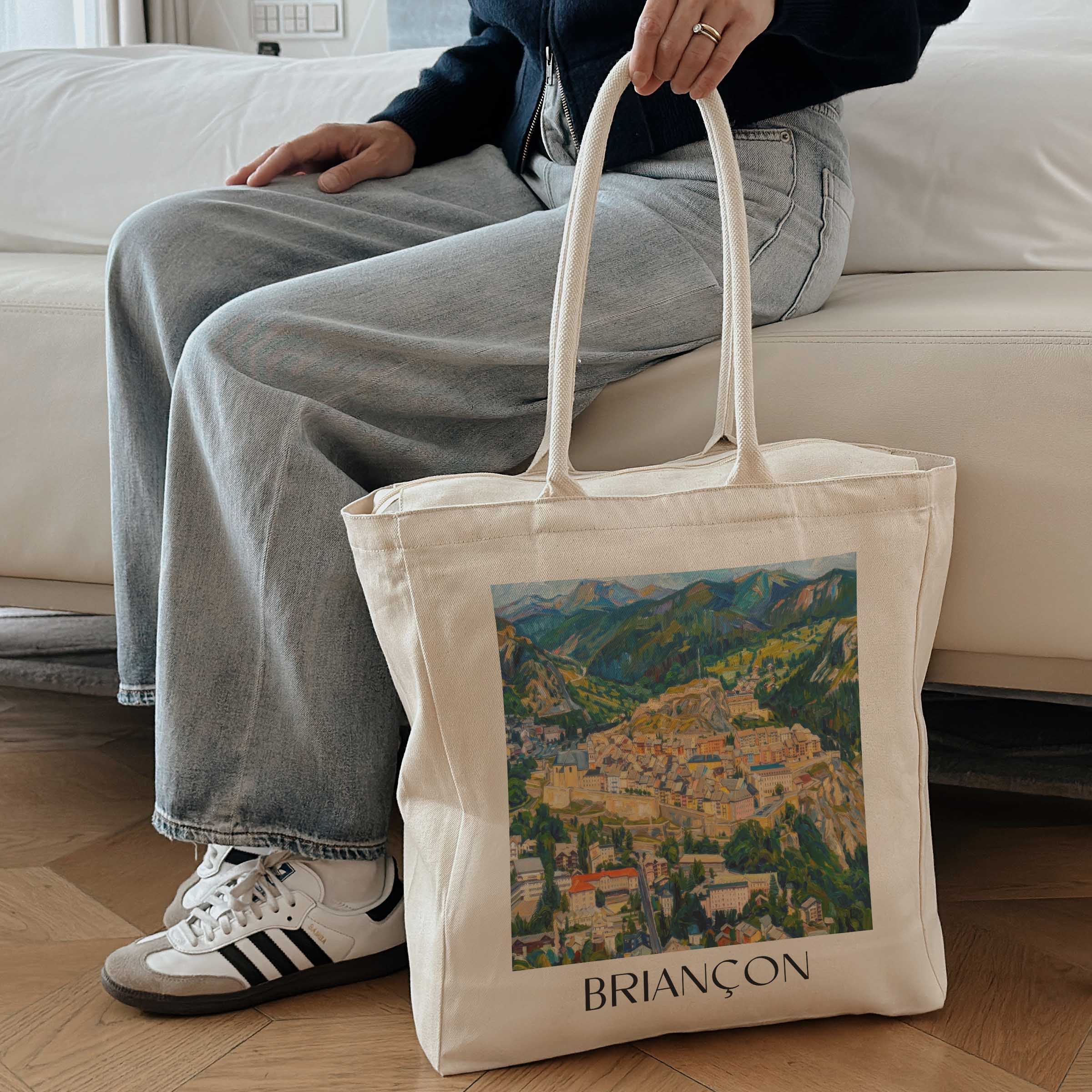 briançon-provence-frankreich-einkaufstasche-oil-painting-oelgemaelde