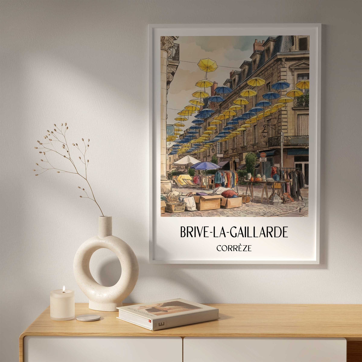 brive-la-gaillarde-corrèze-frankreich-poster-aquarell