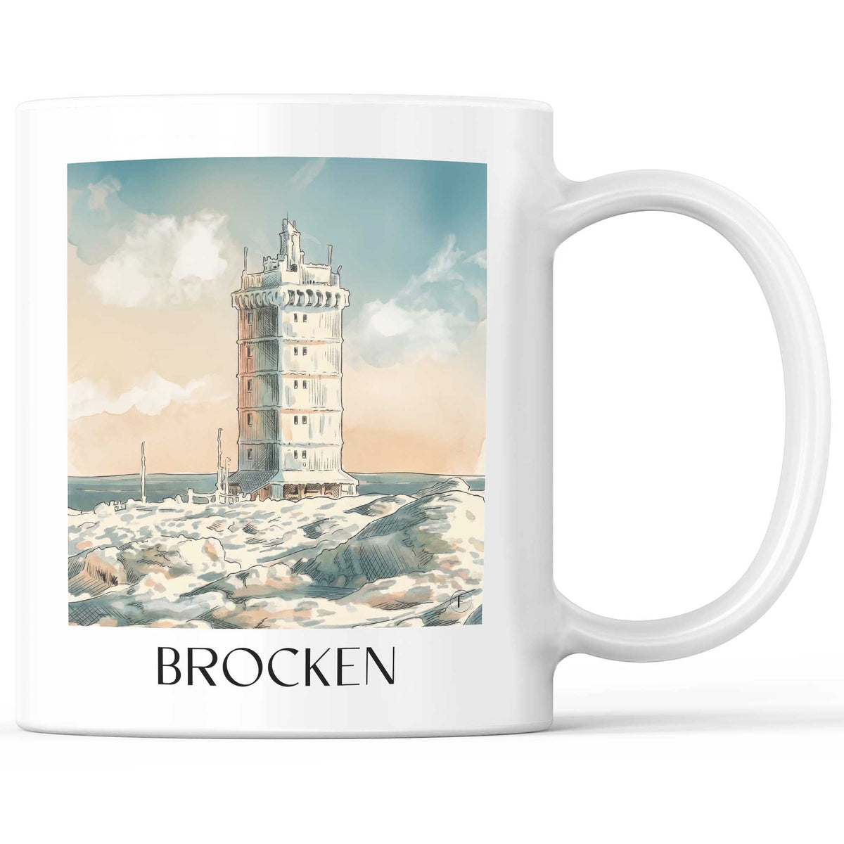 Brocken Kaffeebecher - Wernigerode - Deutschland Becher - Kaffeetasse im Aquarell Stil - favplace