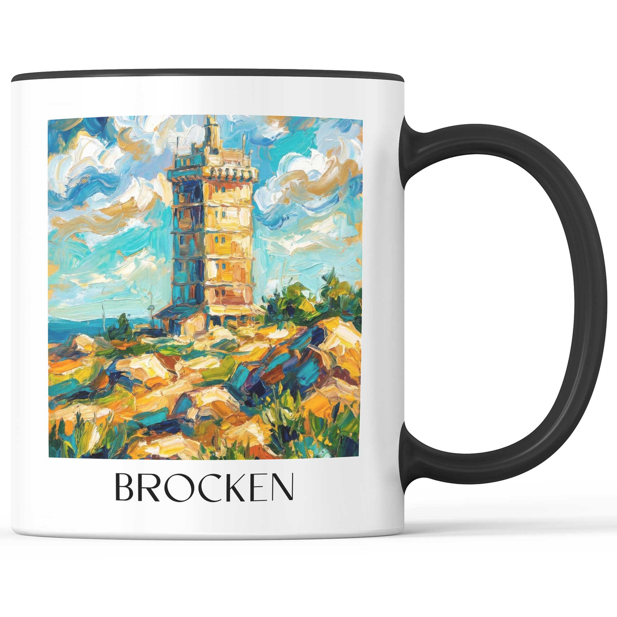 Brocken Kaffeebecher - Wernigerode - Deutschland Becher - Kaffeetasse im Ölgemälde Stil - favplace