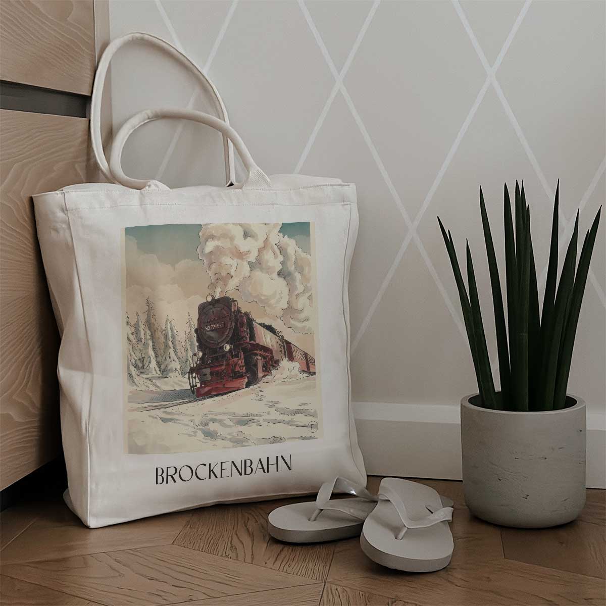 brockenbahn-wernigerode-deutschland-einkaufstasche-aquarell