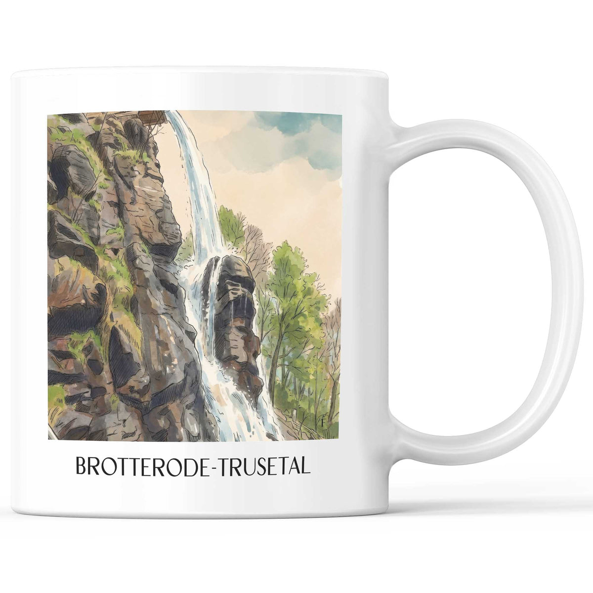 brotterode-trusetal-thüringer-wald-deutschland-kaffeebecher-aquarell
