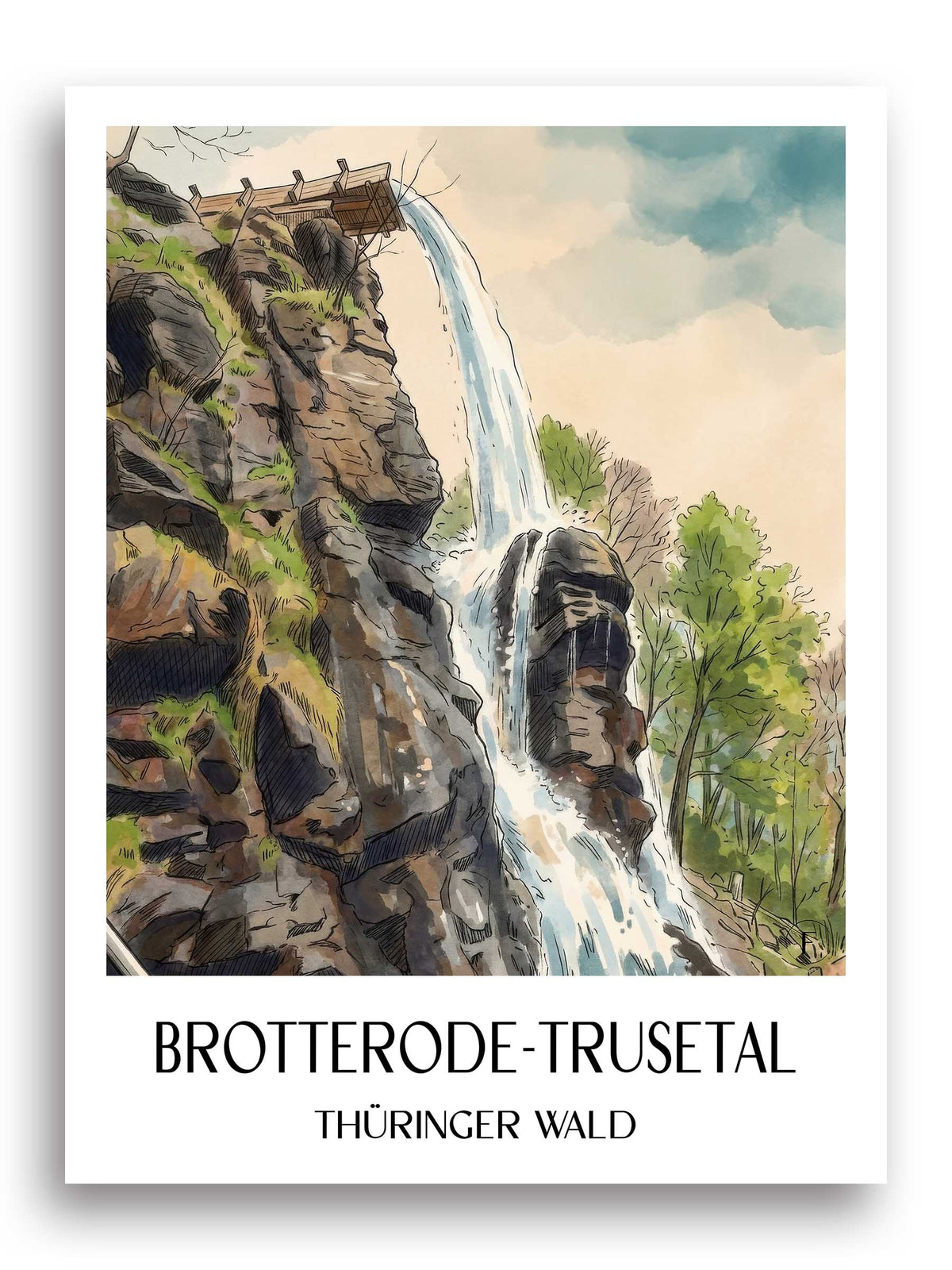 brotterode-trusetal-thüringer-wald-deutschland-poster-aquarell