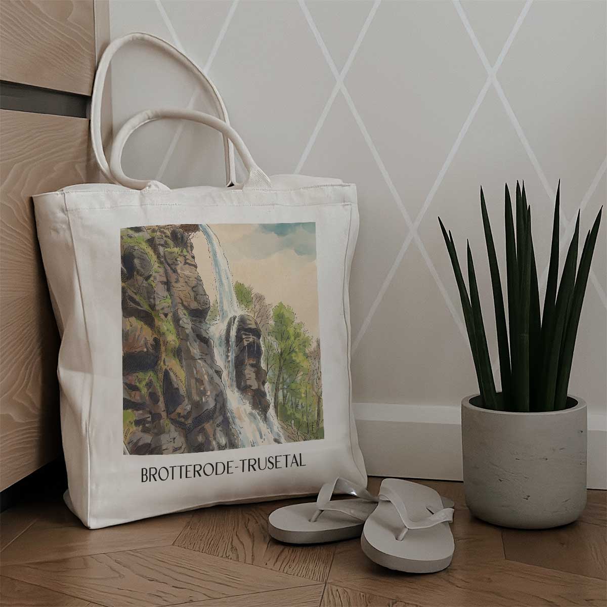 brotterode-trusetal-thüringer-wald-deutschland-einkaufstasche-aquarell