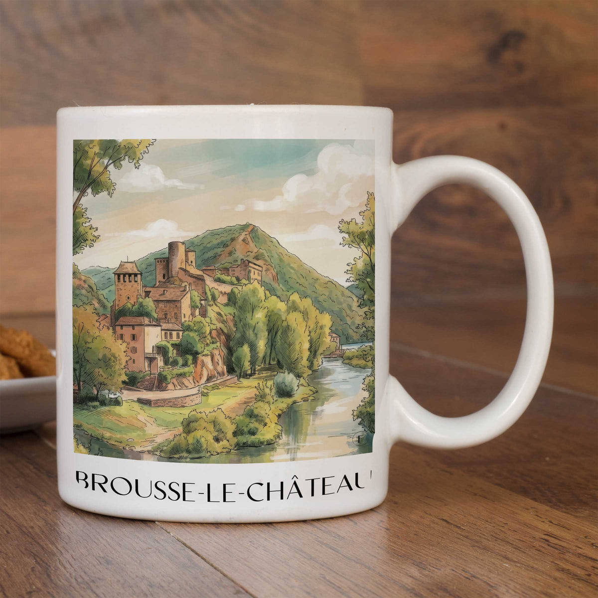 brousse-le-château-vallée-du-tarn-frankreich-kaffeebecher-aquarell