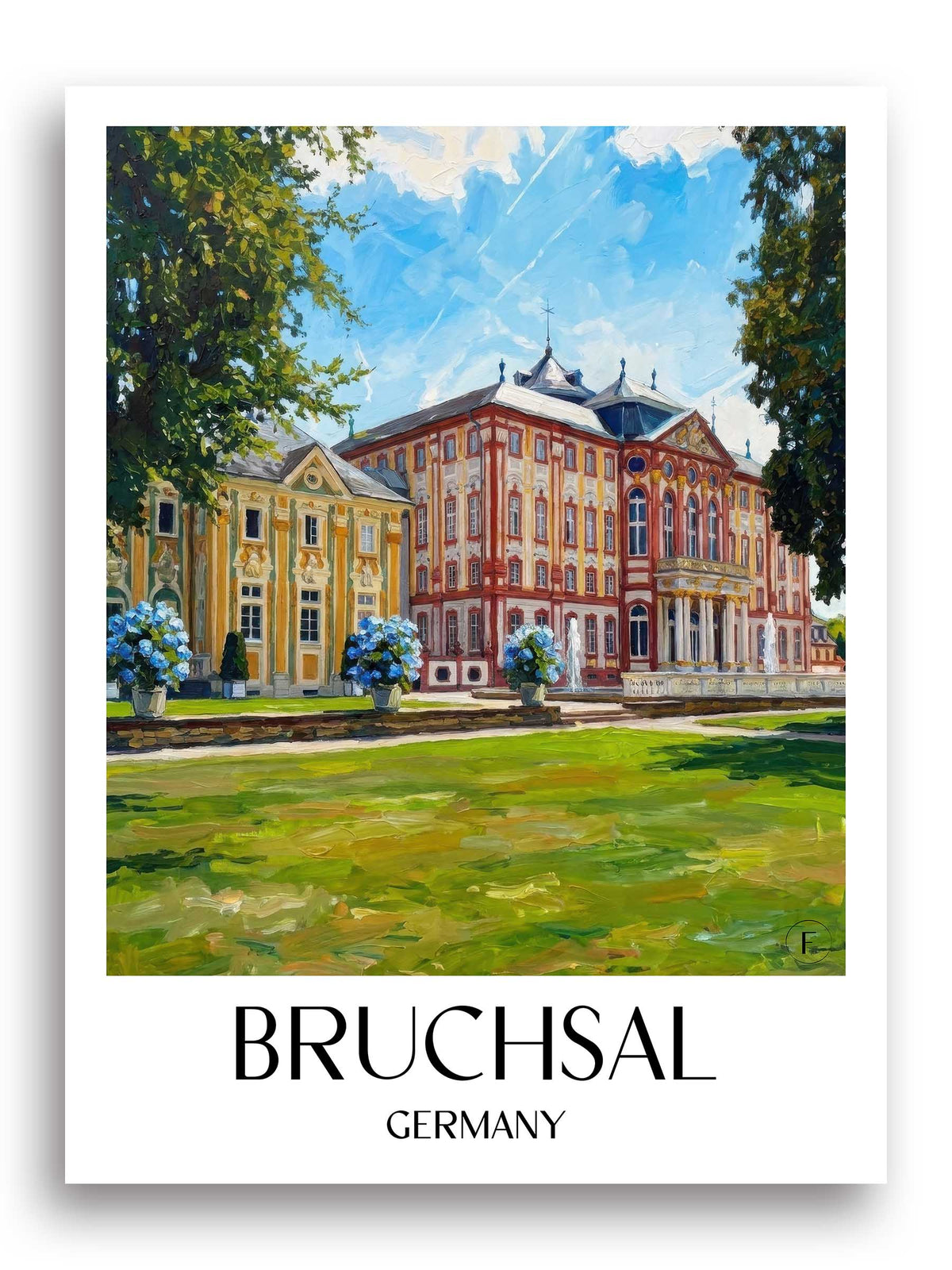 Bruchsal Poster - Kraichgau - Deutschland Kunstdruck - Ölgemälde von A4 bis A1 - favplace