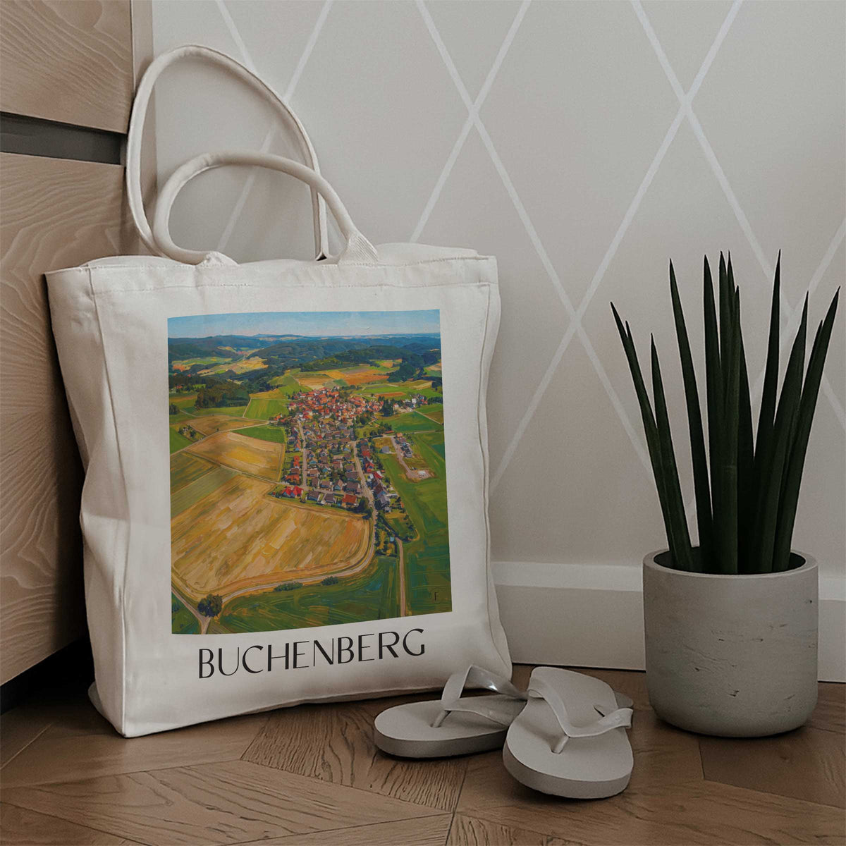 buchenberg-vöhl-deutschland-einkaufstasche-oil-painting-oelgemaelde