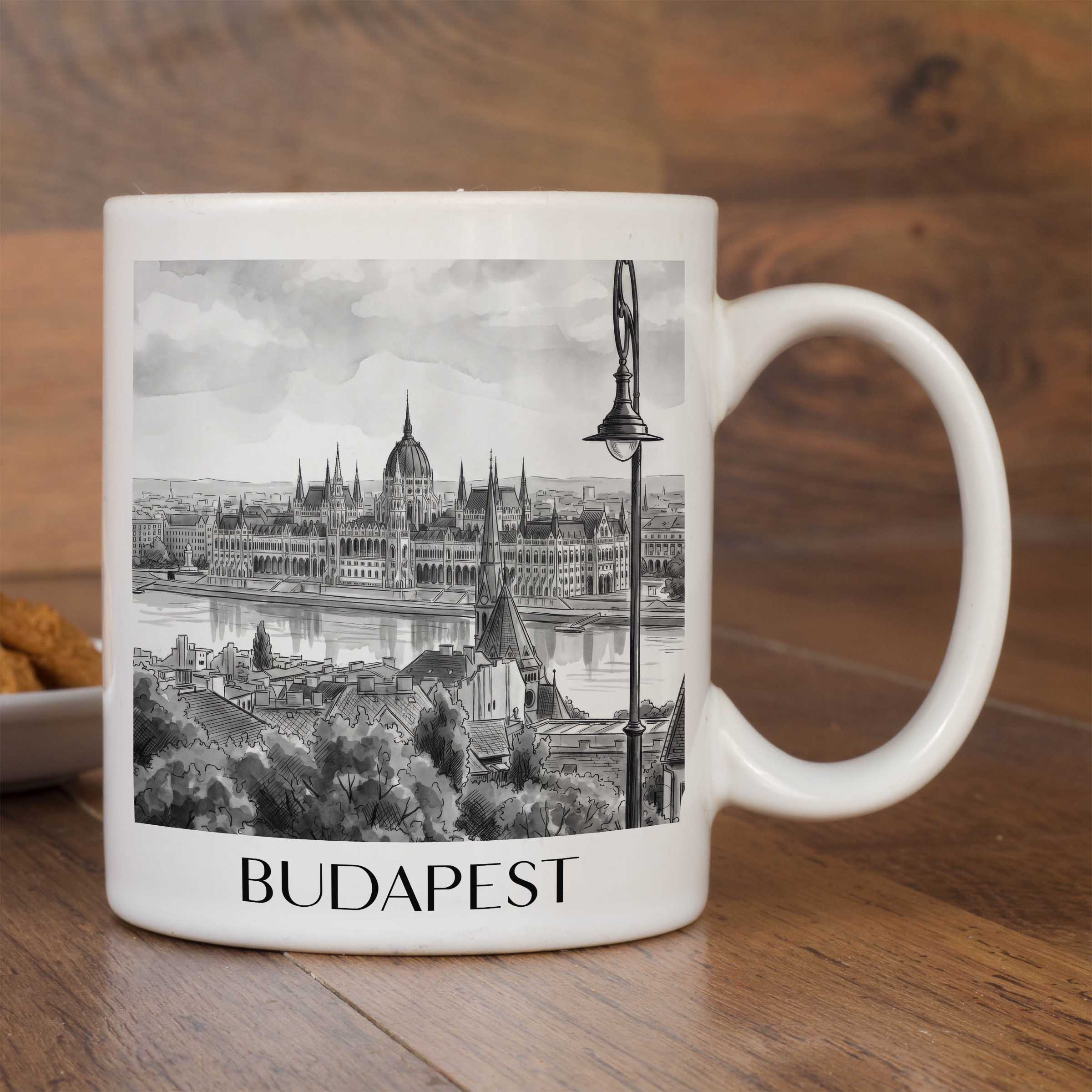 budapest-ungarn-kaffeebecher-aquarell-schwarz-weiss