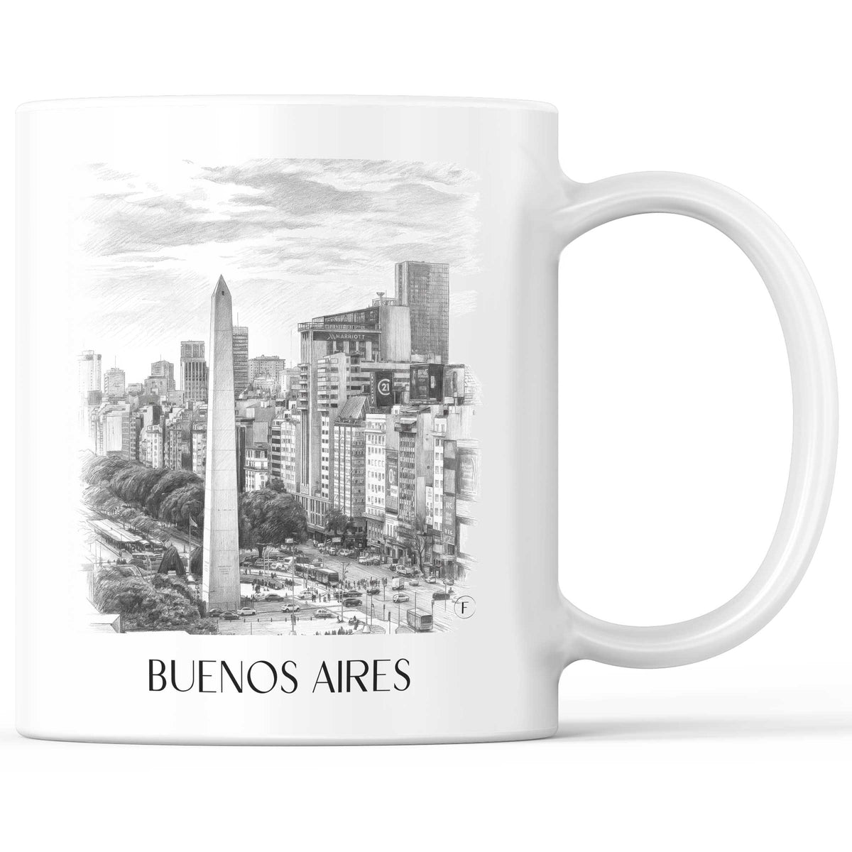 Buenos Aires - Argentinien Becher - Kaffeetasse im Zeichnung Stil - favplace