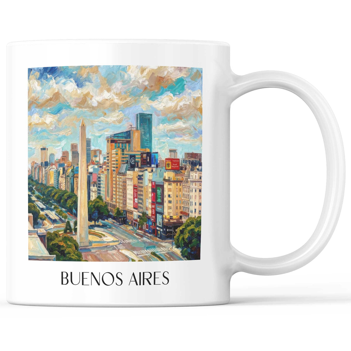 Buenos Aires - Argentinien Becher - Kaffeetasse im Ölgemälde Stil - favplace