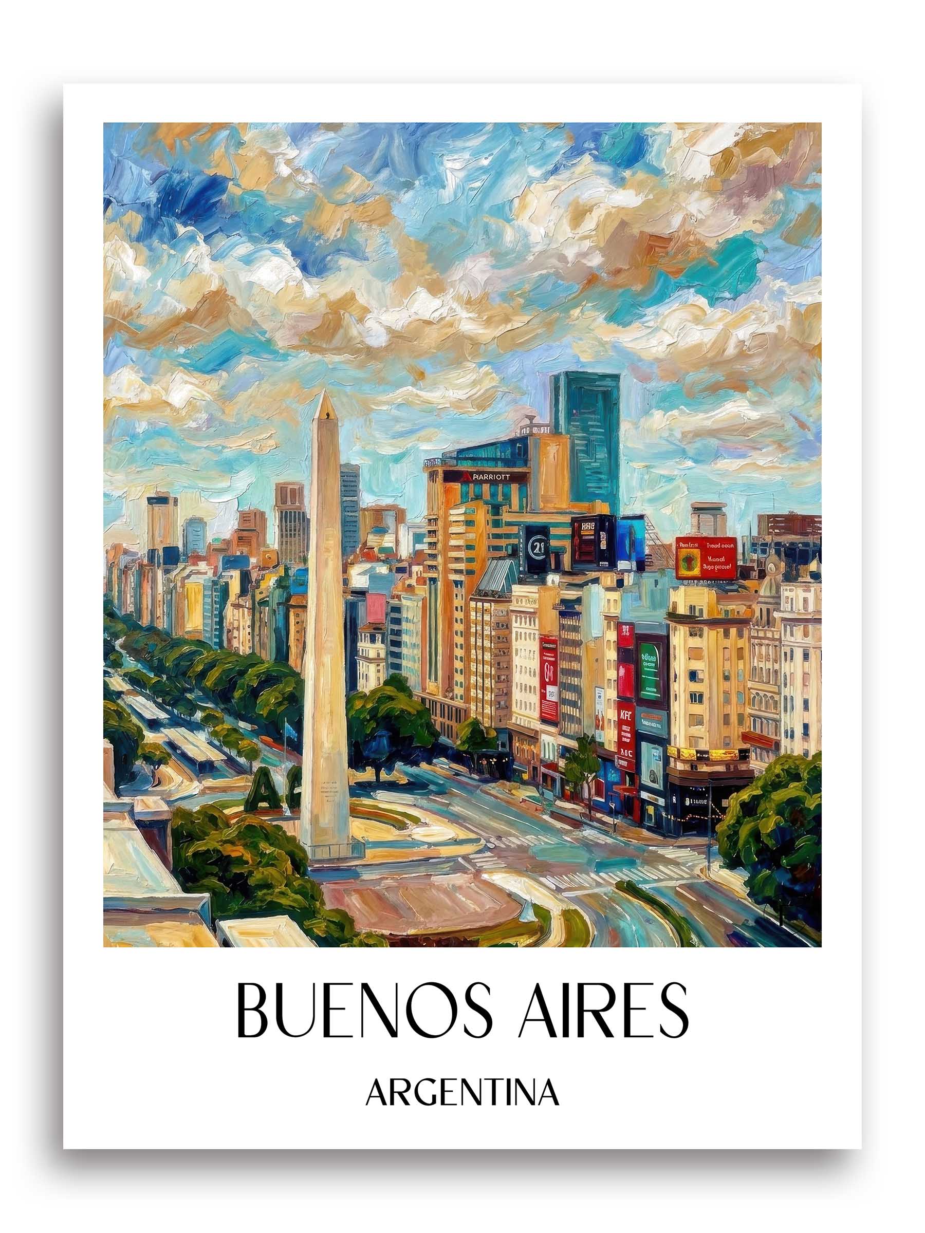 Buenos Aires Poster - - Argentinien Kunstdruck - Ölgemälde von A4 bis A1 - favplace