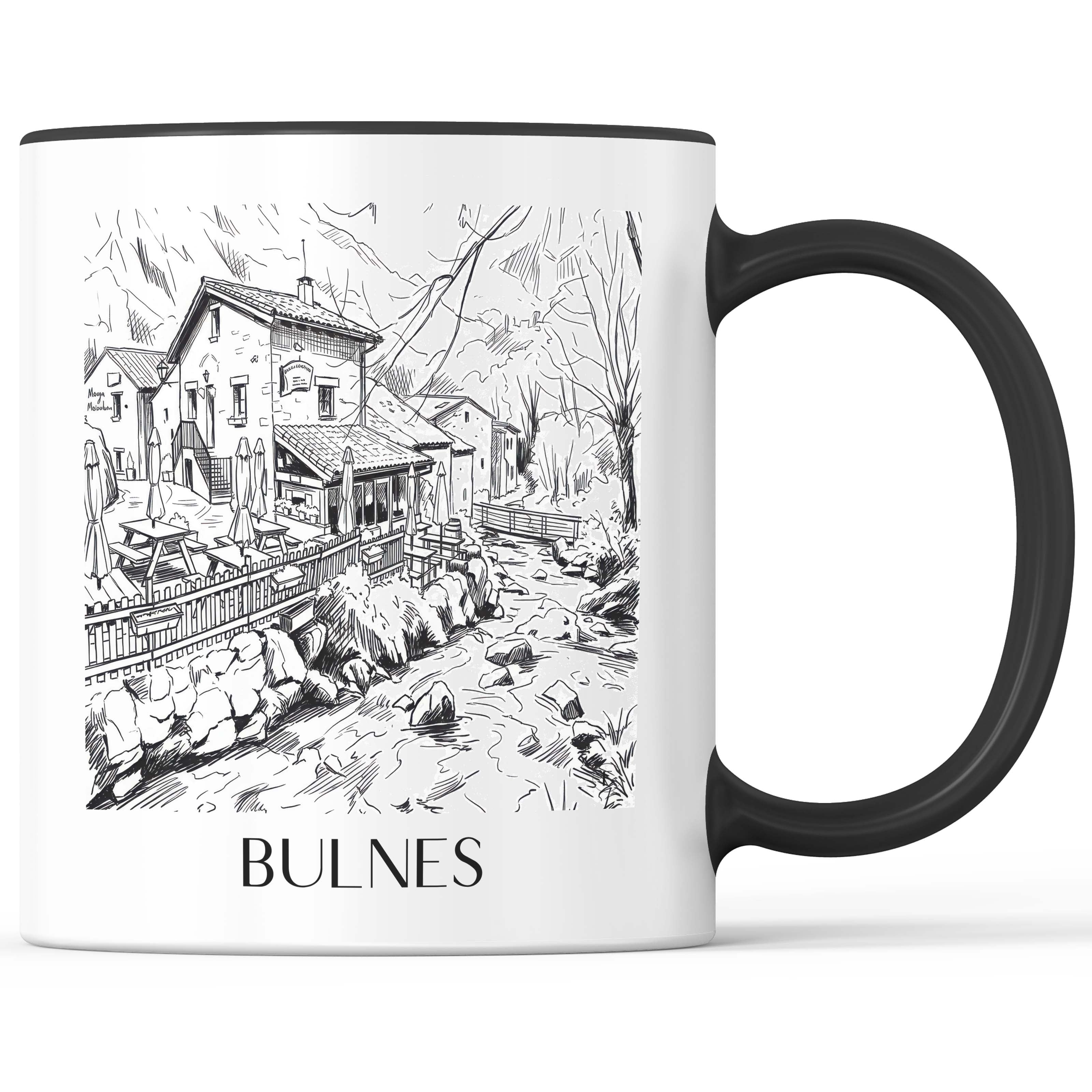 Bulnes Kaffeebecher - Cabrales - Spanien Becher - Kaffeetasse im Skizze Stil - favplace