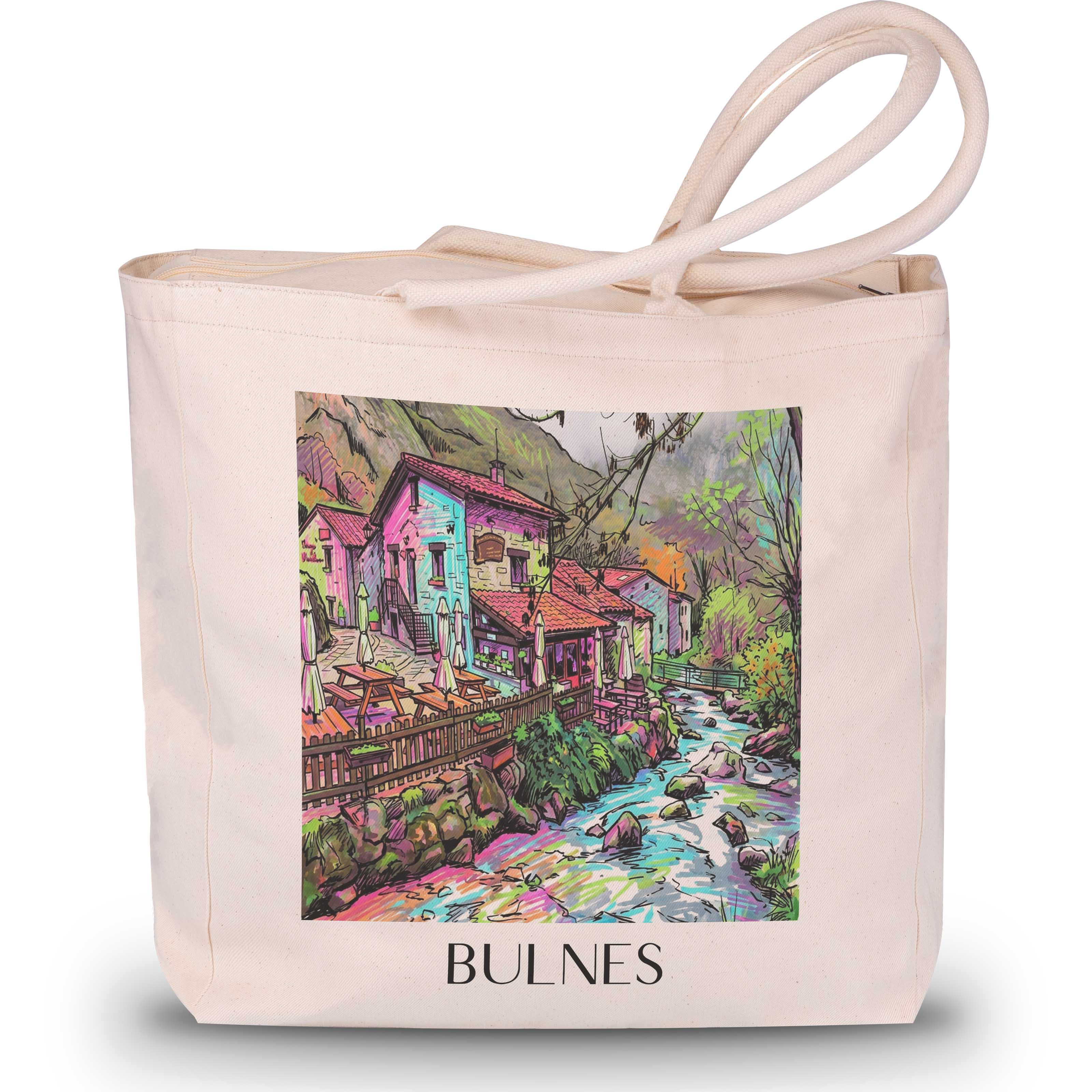 Bulnes Shopping Tasche - Cabrales - Spanien Tote Bag - Einkaufstasche im Tag Graffiti Stil - favplace