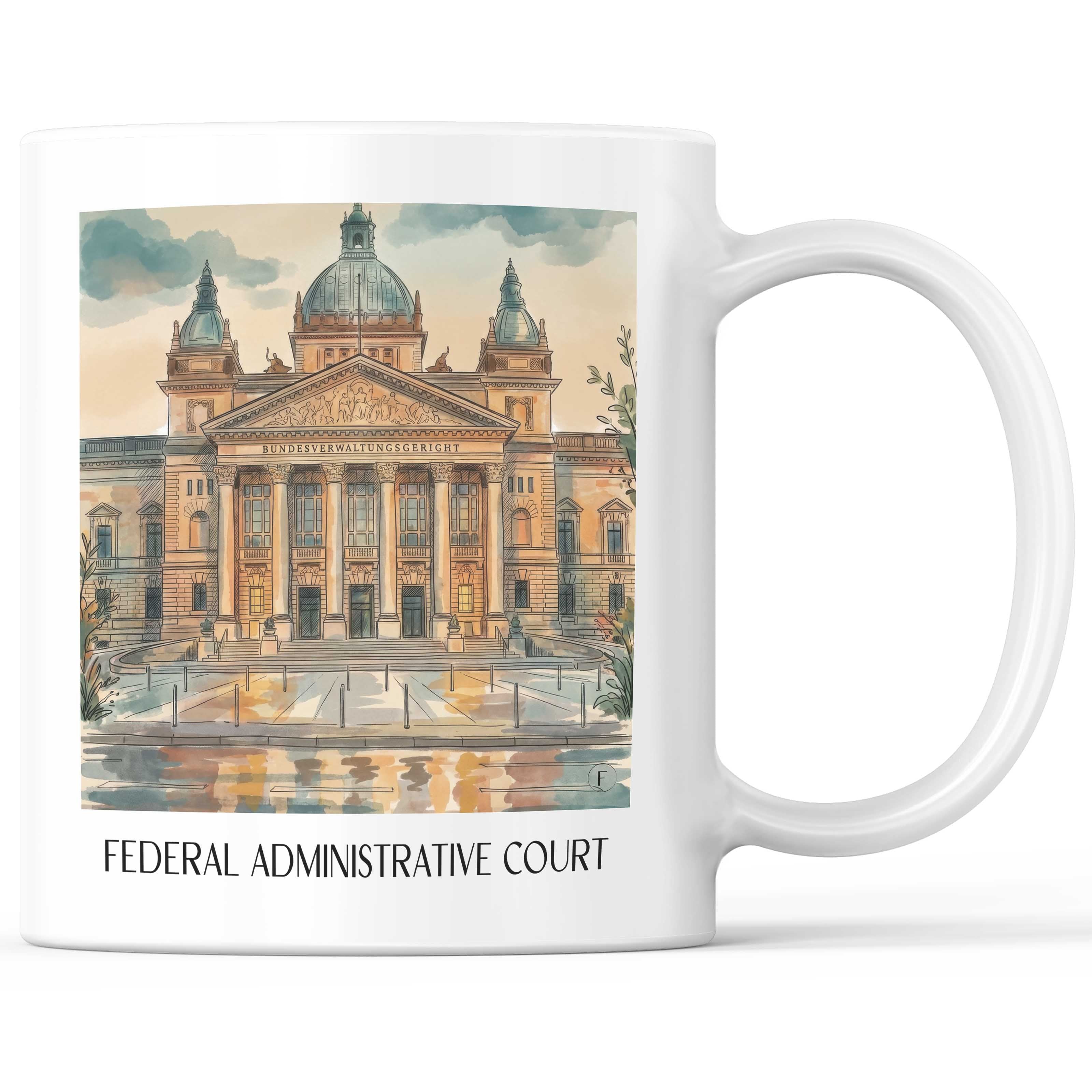 Bundesverwaltungsgericht Kaffeebecher - Leipzig - Deutschland Becher - Kaffeetasse im Aquarell Stil - favplace