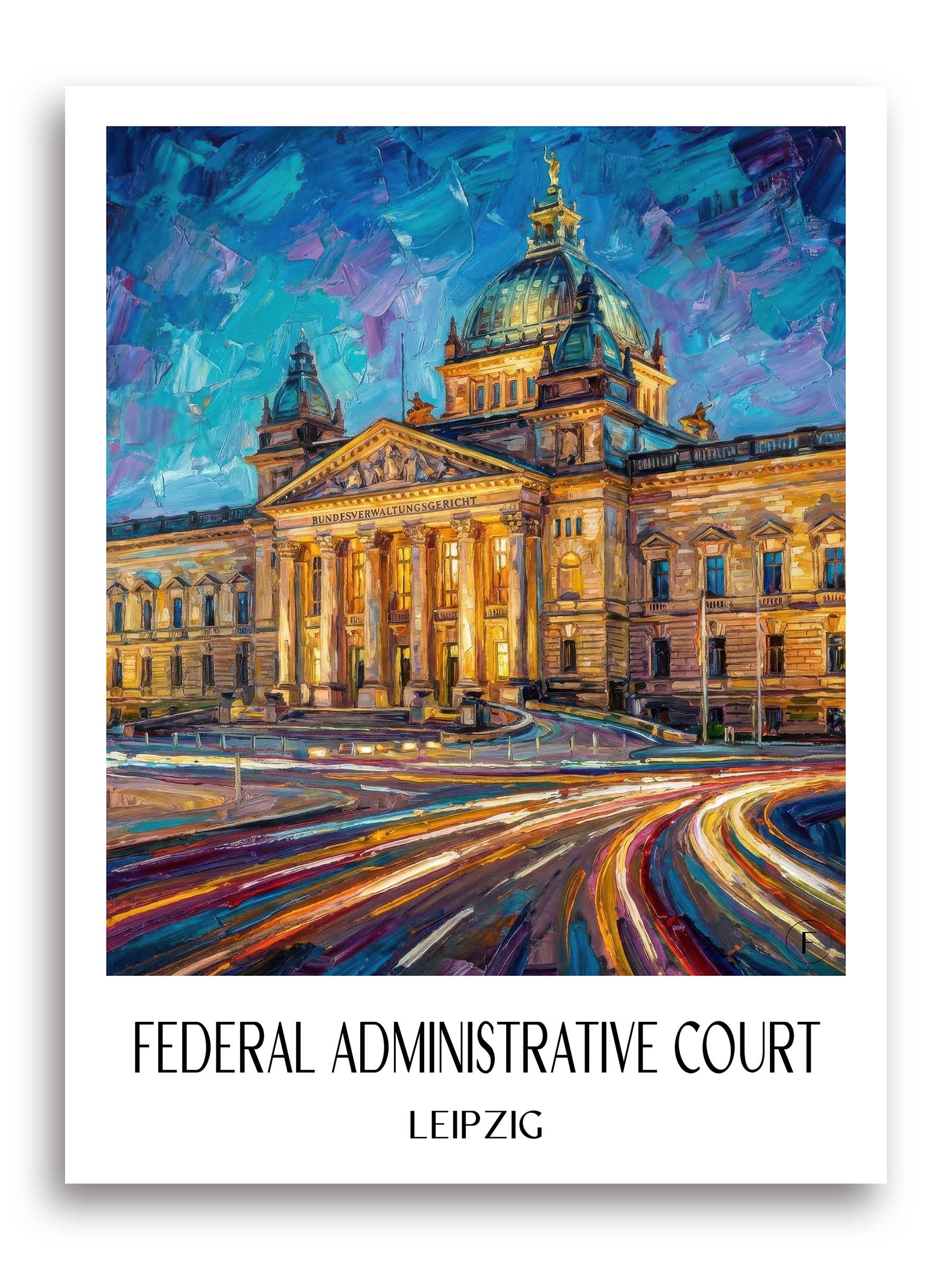 Bundesverwaltungsgericht Poster - Leipzig - Deutschland Kunstdruck - Ölgemälde von A4 bis A1 - favplace